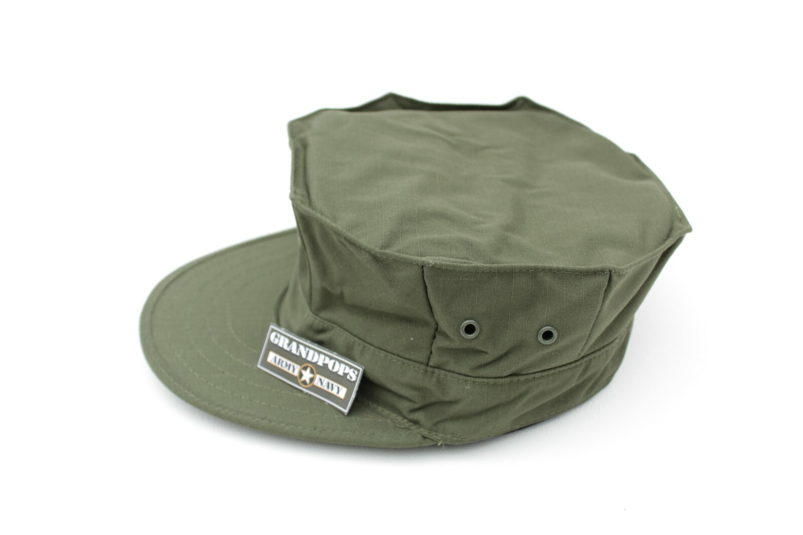 USMC CAP OD GREEN RIPSTOP 8 POINT 2 PLY TOP STITCH WITH EGA