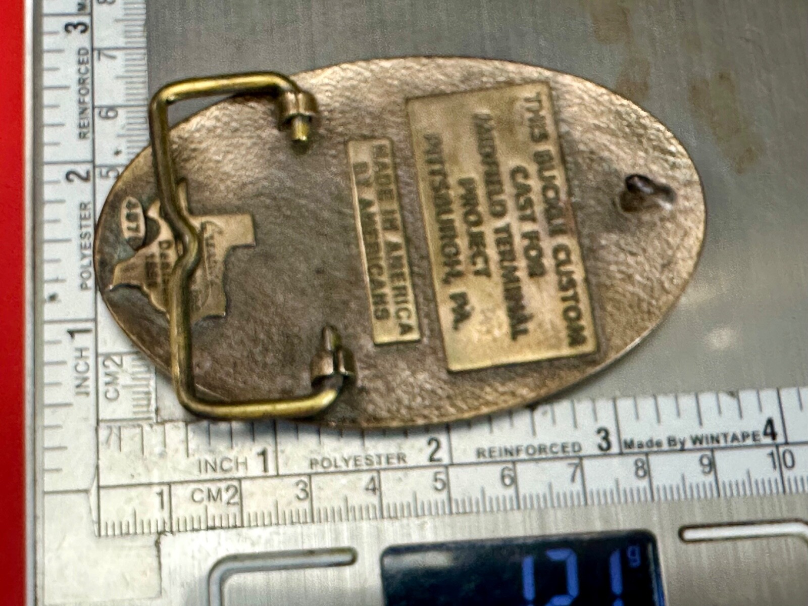 Midfield Terminal Project Pittsburgh PA Commissioners Safety Award belt buckle