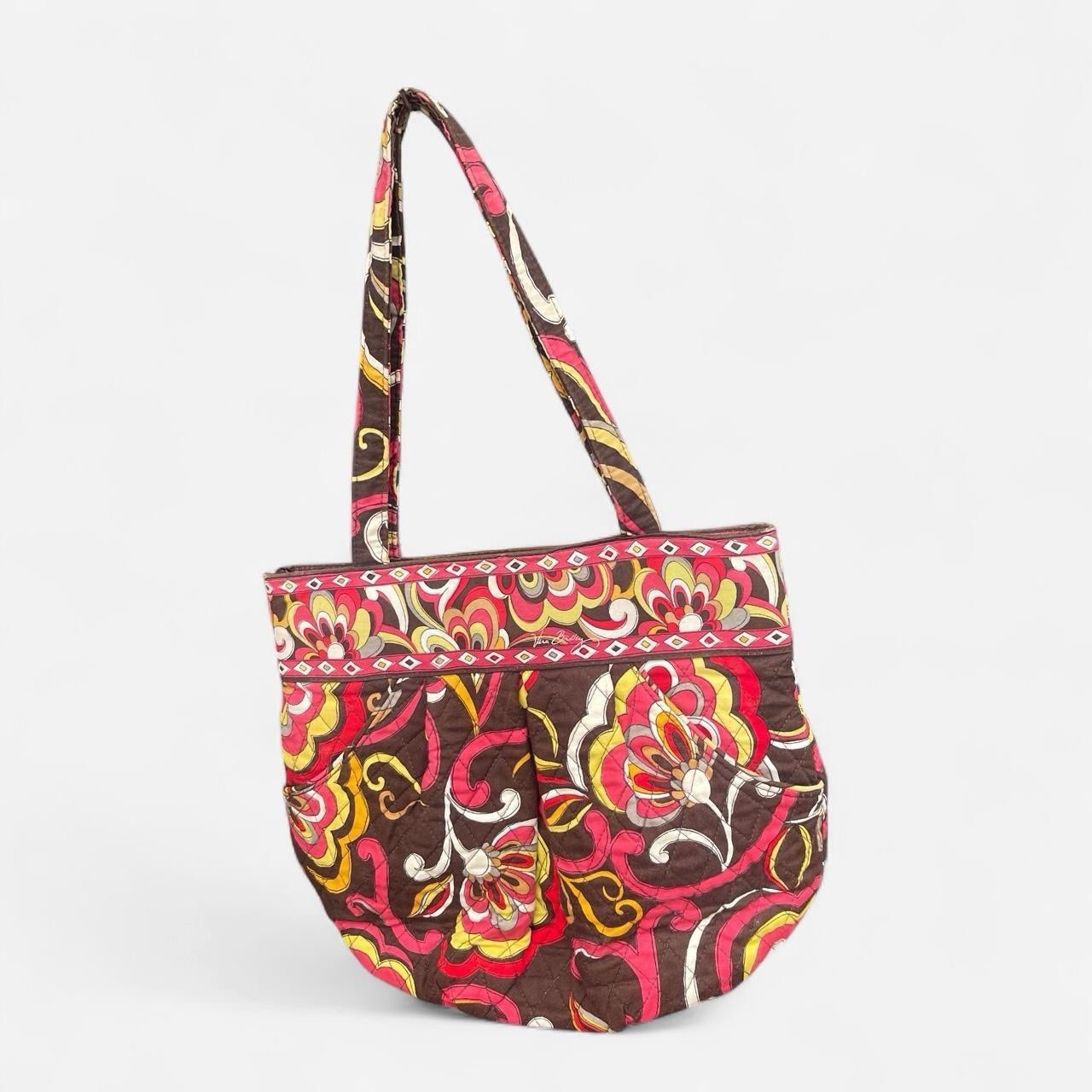 Vera Bradley Floral Multicolor Tote Bag Quilted Accents Lined Inner Pockets