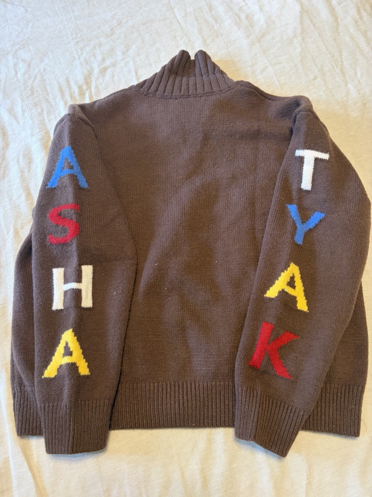 Vintage Peanuts Snoopy Woodstock Brown Knit Cardigan Sweater Full Zip Pockets L