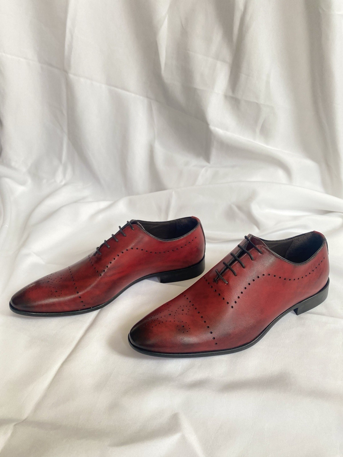 SIZE 13 US / 46 EU Prime Shoes Hamlet Brogue Oxfords Crust Rosso NIB HM 40 D2