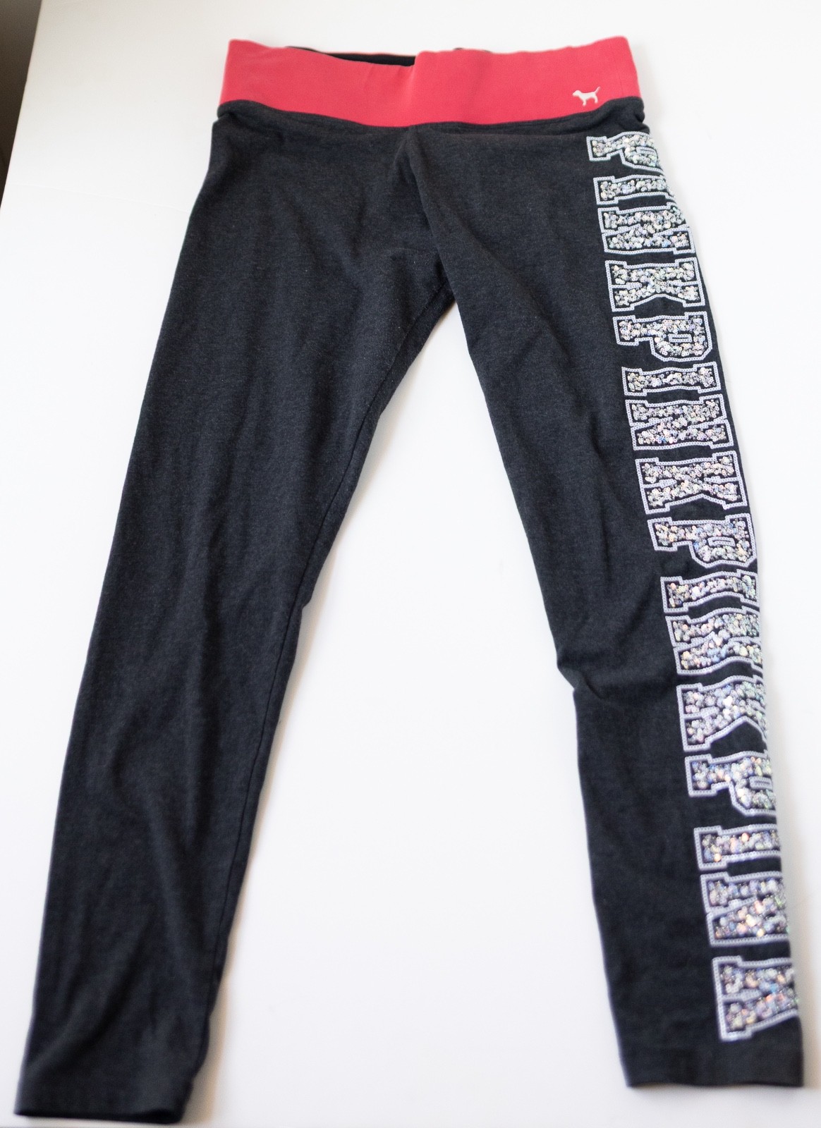 Victoria’s Secret PINK Sequin Sparkly Bling Yoga Leggings Size Medium