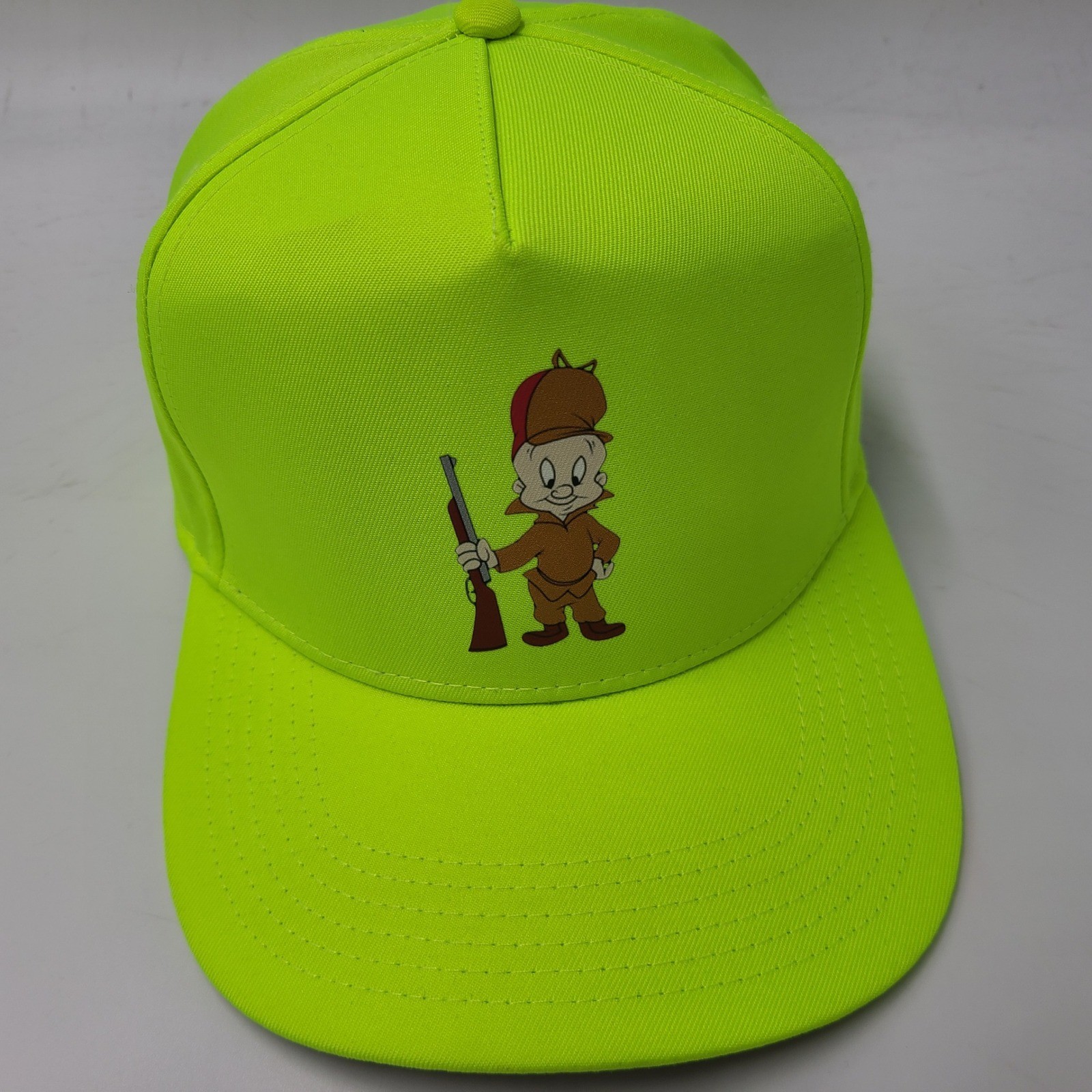 Elmer Fudd Hat Snapback Neon Green Looney Tunes Hunting Logo Cartoon Novelty Men