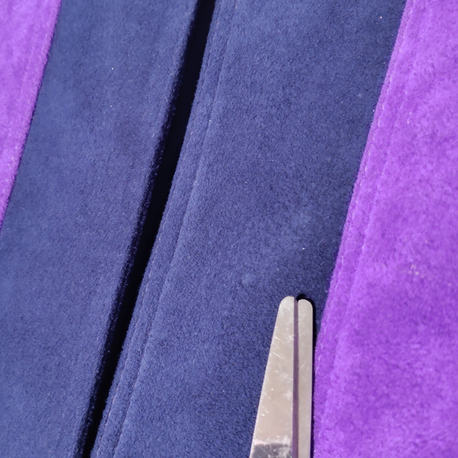 Lilli Ann Purple Red Cream Colorblock faux ultrasuede lined JACKET