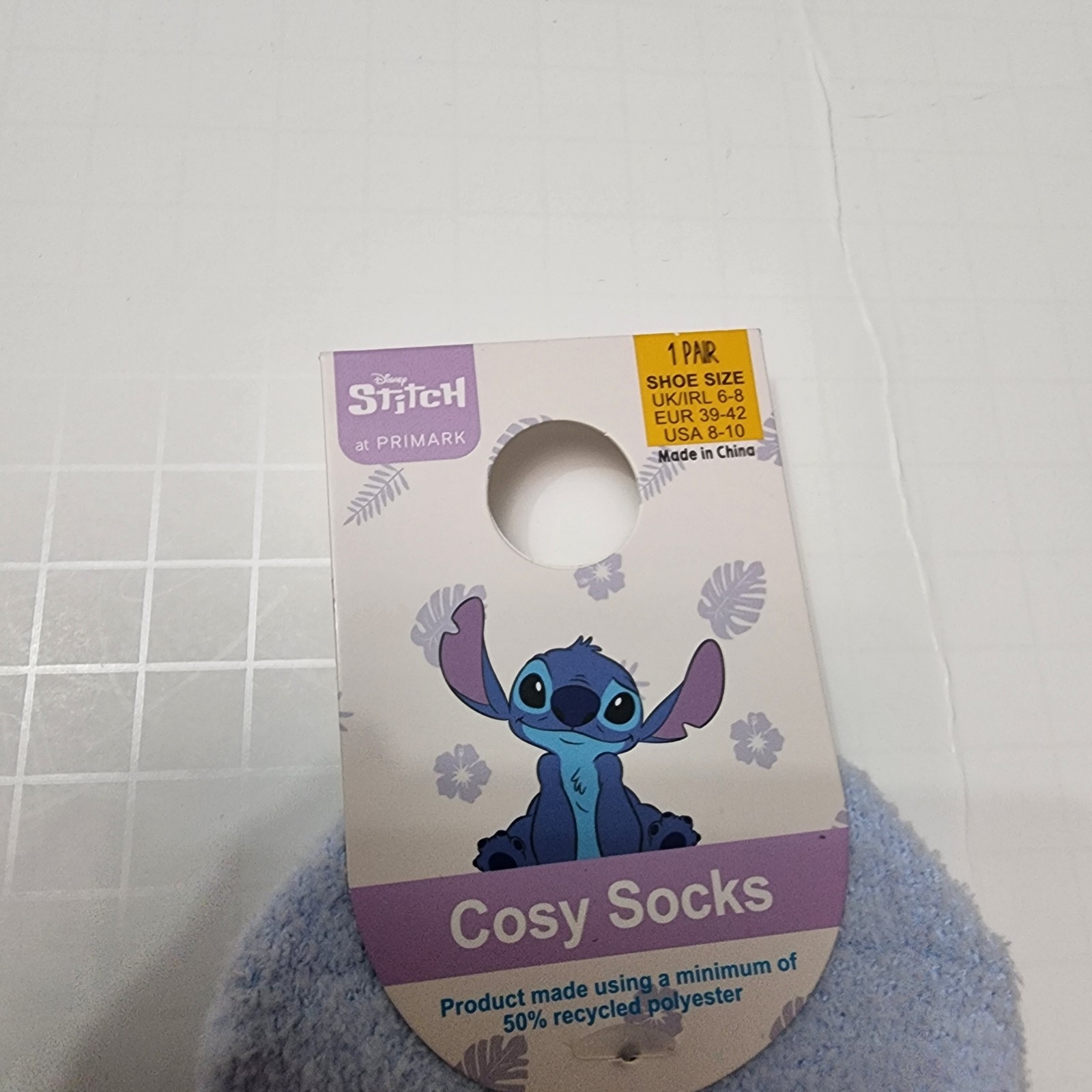Primark Stitch Blue Cozy Socks Alien Ears Soft Warm Disney US 6-10