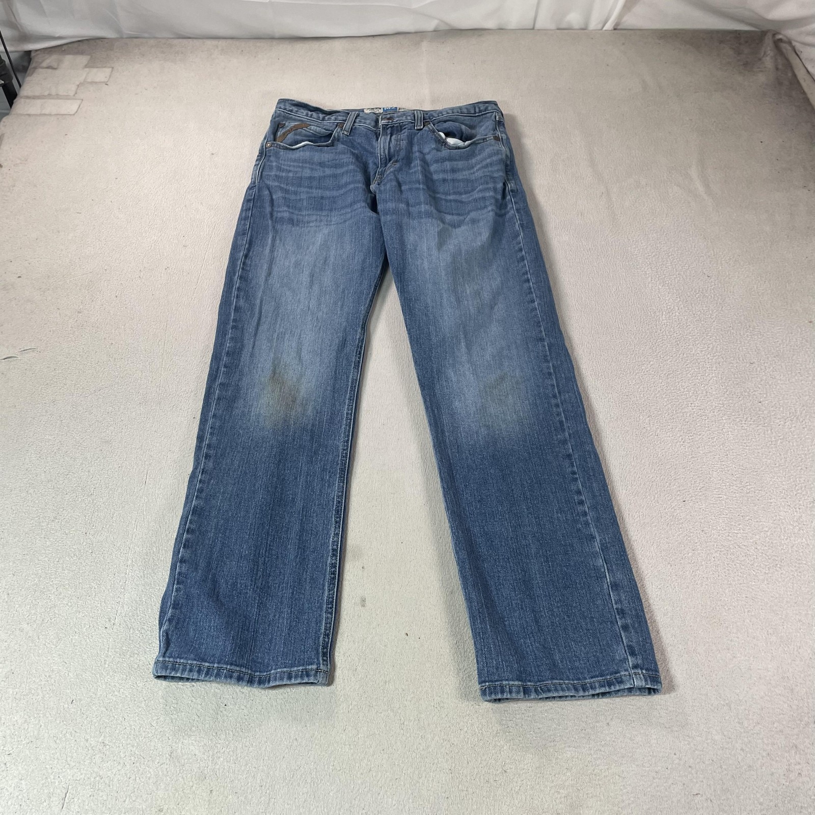 Ariat M2 Legacy Jeans Mens 32×34 Blue Relaxed Bootcut Denim Workwear Pant Work