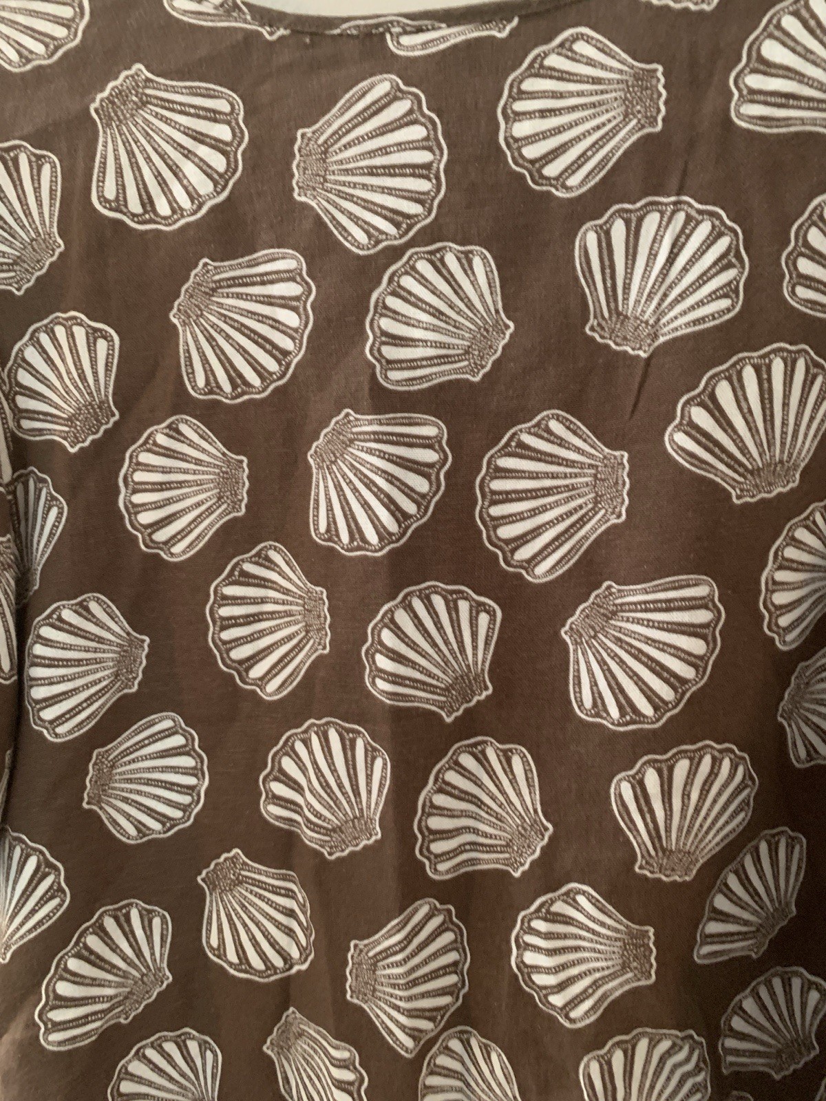 MARC NEW YORK XL Brown Cream Seashell Tie Front Blouse M6MTB661 NWT retail $69