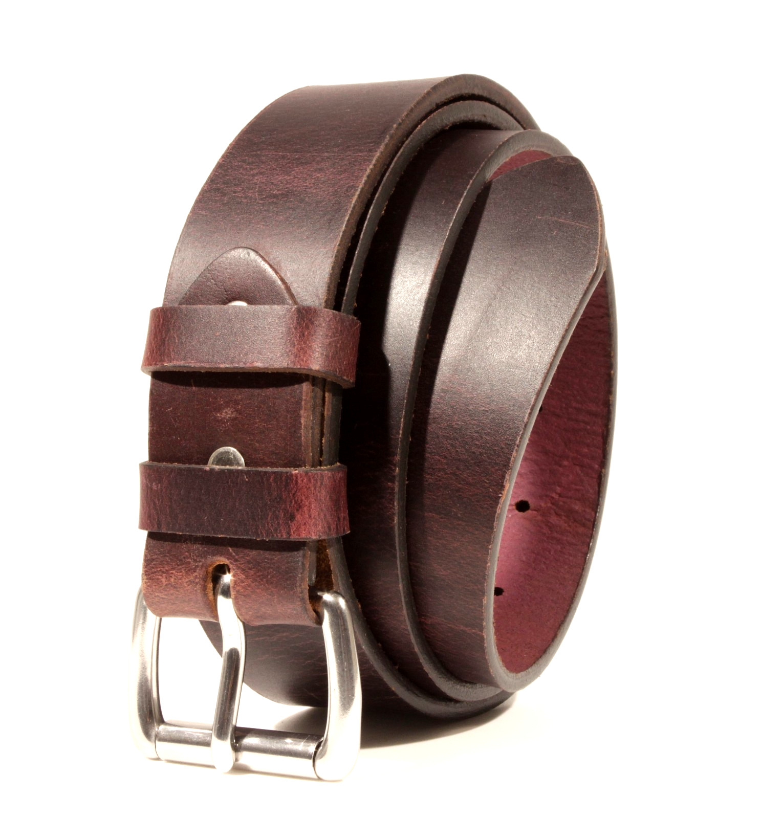 Men’s Full Grain Buffalo Leather Belt 1.5 Amish Made USA Heavy Duty Work Casual