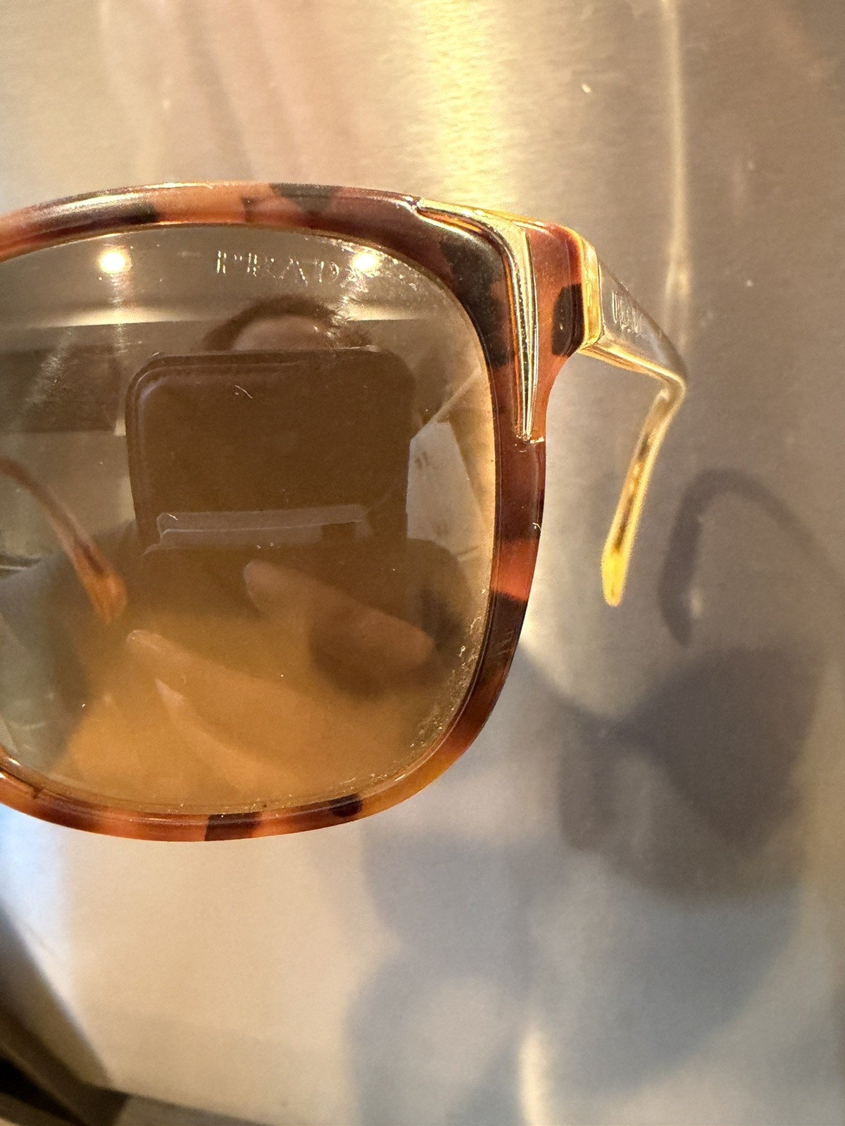 Prada Oversized Square Sunglasses Women Tortoiseshell w/ Box