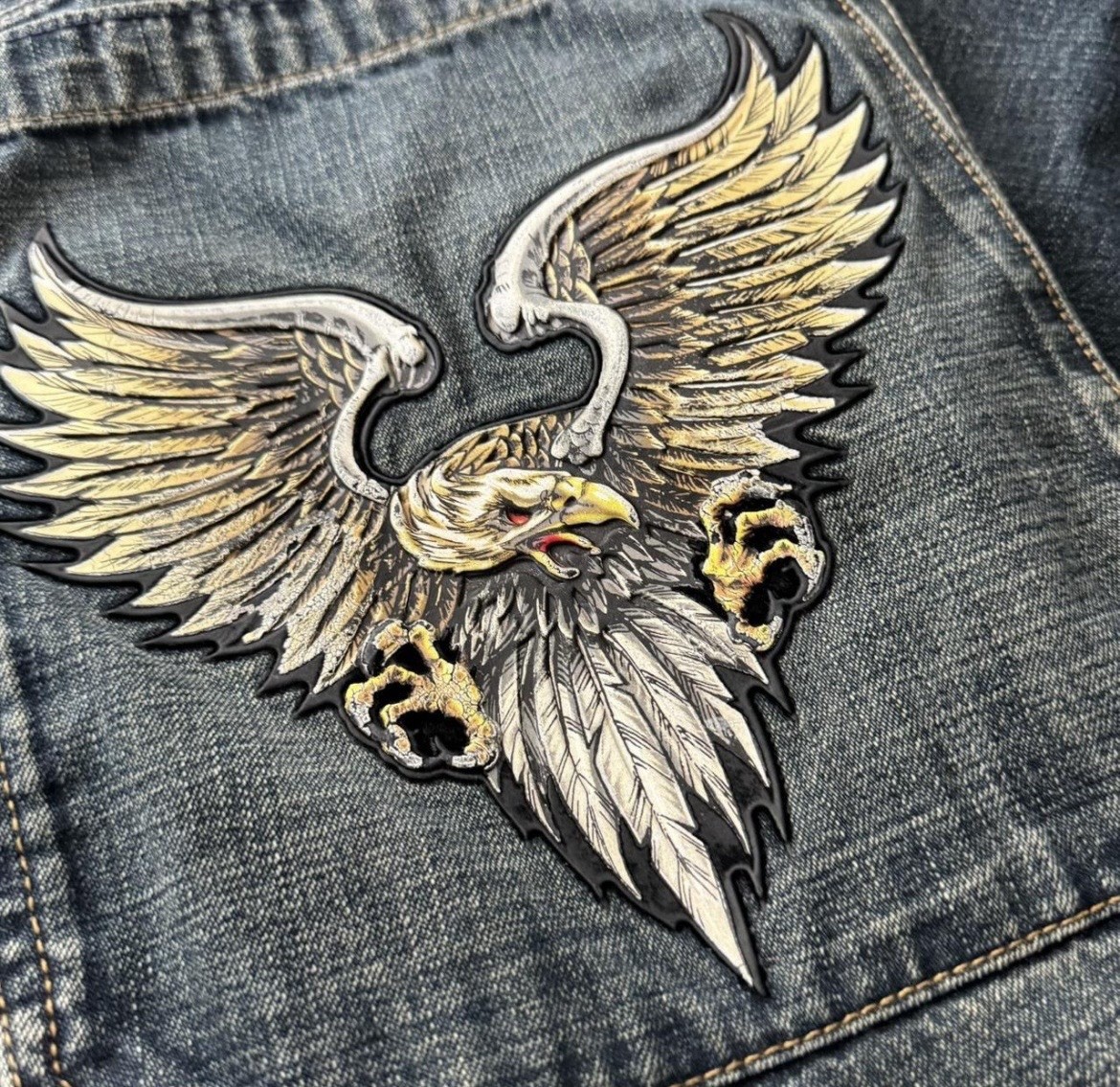 Vintage JNCO Jean Eagle Patch 34×32