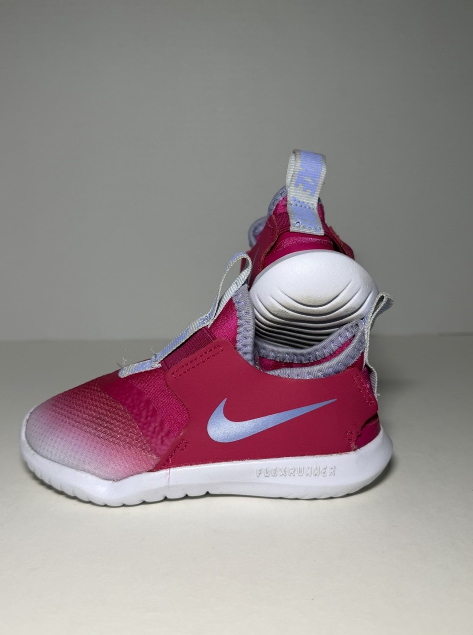 Nike Flex Runner Toddler Slip-On Sneakers Size 7C Pink Black Girls Walking Play