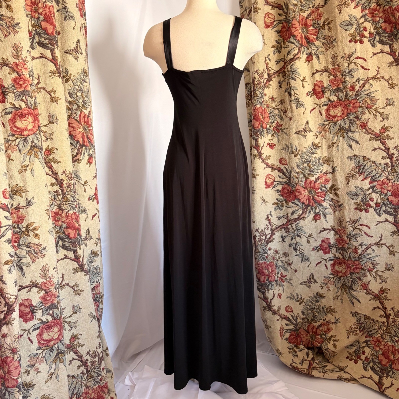 City Triangles Black Rhinestone Maxi dress/gown with silver rhinestone detailing