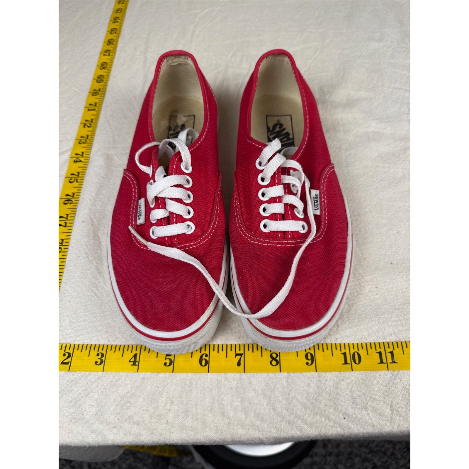 Vans Authentic Sneakers Womens 8 Red Classic Canvas Comfortable Low Top Shoes