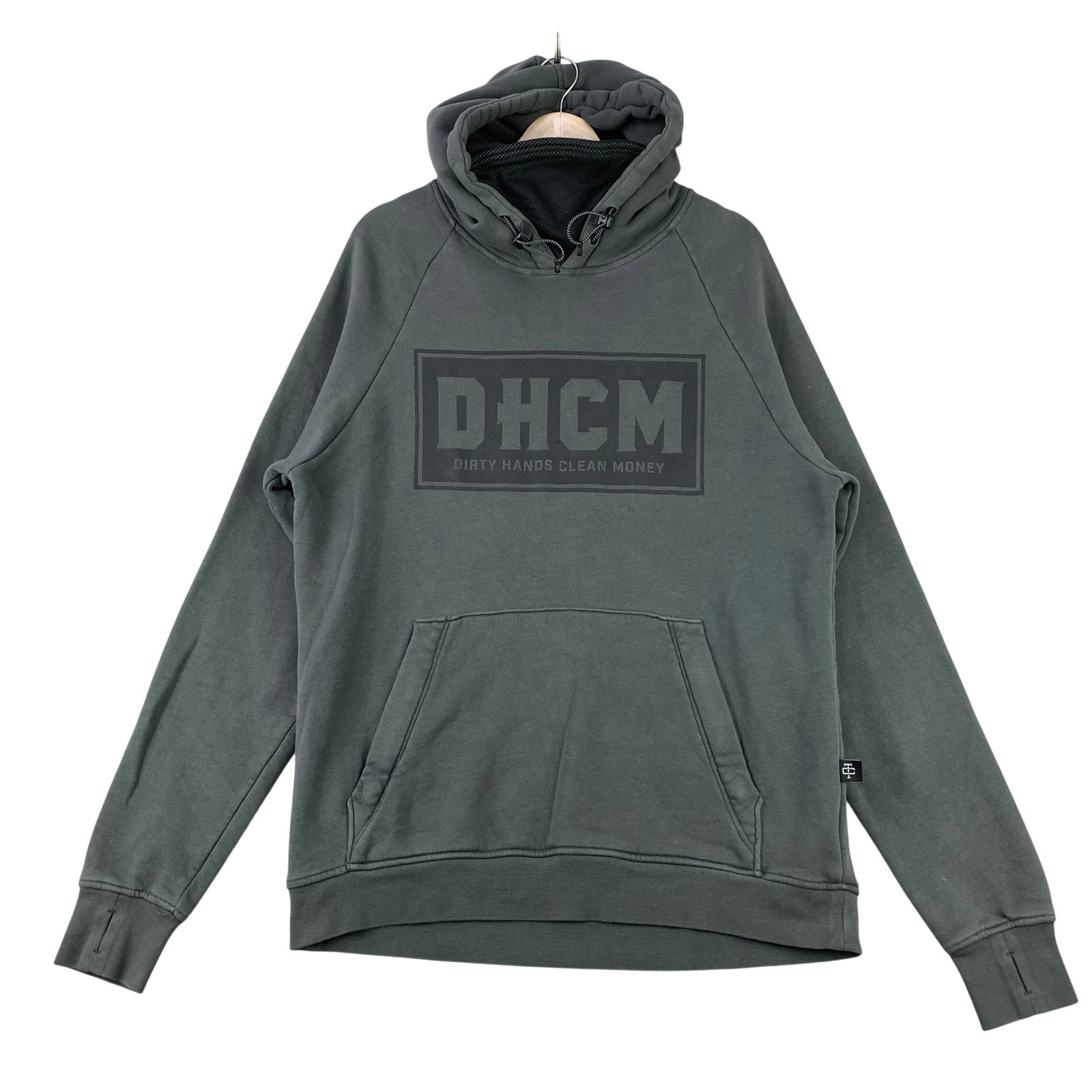 Troll Co Hoodie Men Medium Gray Dirty Hands Clean Money Workwear Graphic DHCM