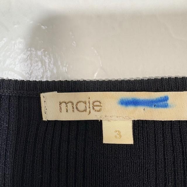 Maje Sweater Womens 3 Black Viscose Polyamide Lace Up Scoop Neck Pullover Knit