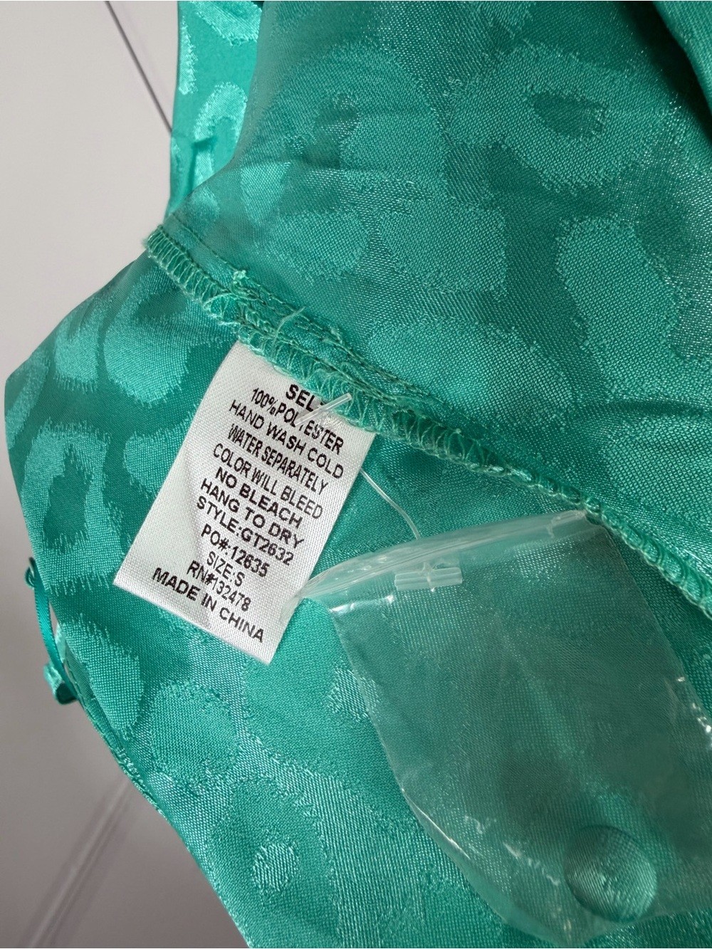 NWT Glam Turquoise Leopard Jacquard Tie Front Cami Top Size Small