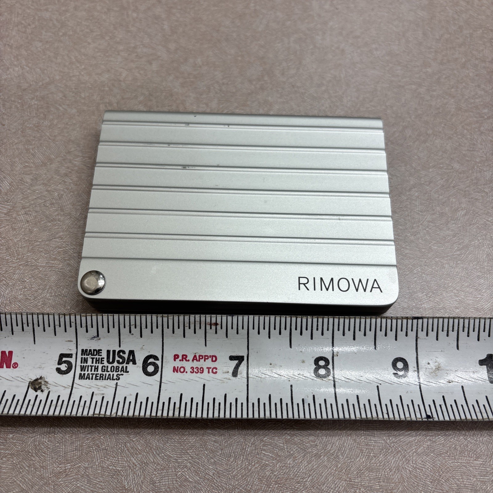 Rimowa Aluminum Card Holder – Silver Made In Italy Business Executive Designer