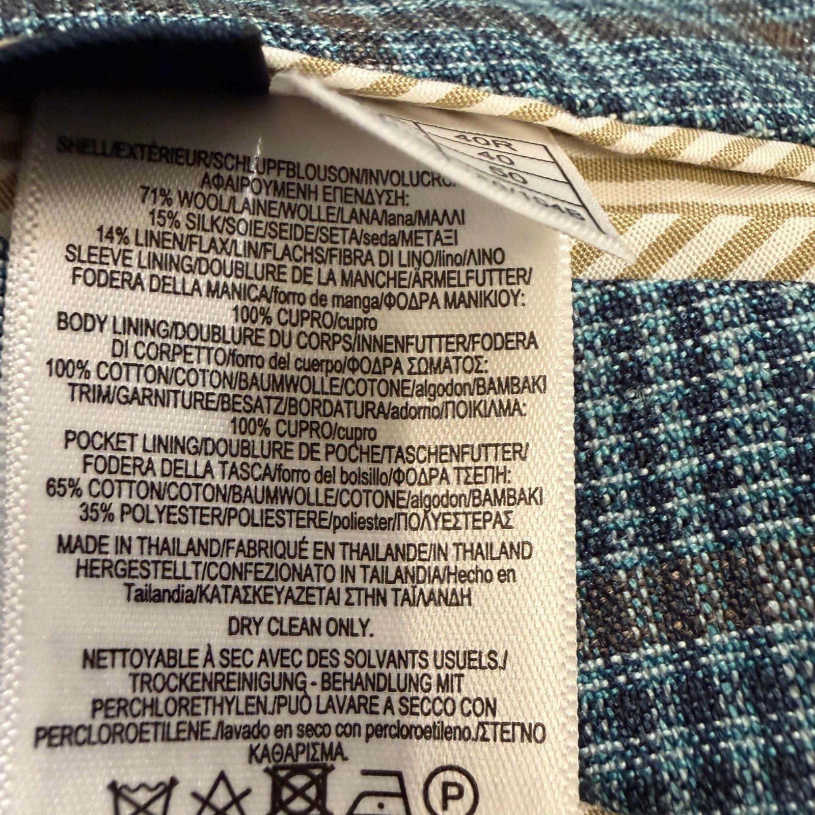 Brooks Brothers Loro Piana Summertime Blazer 40R Wool Silk Linen Glen Plaid