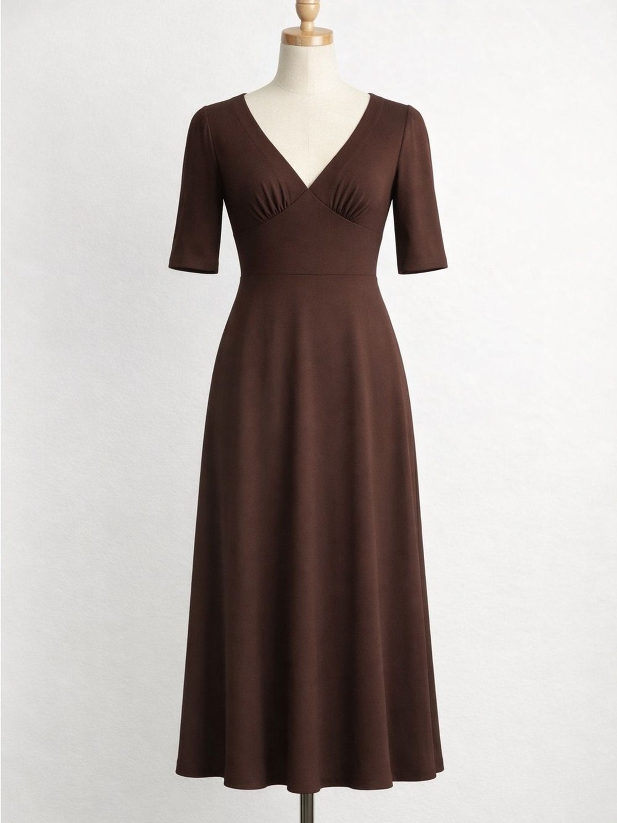 Vtg Y2K 2000s Betsey Johnson Burgundy Wine Brown Fit & Flare Midi Dress P