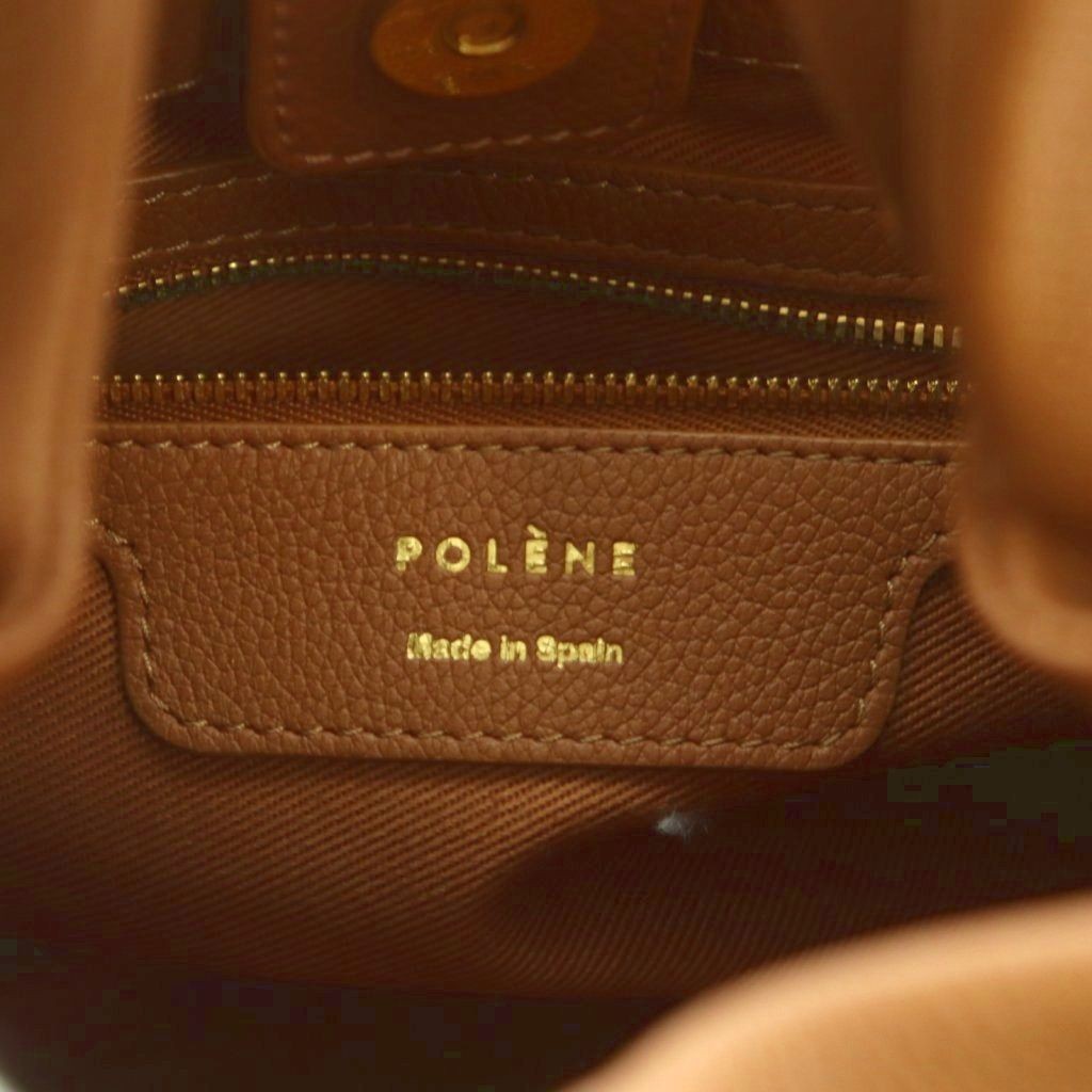 POLENE POLENE Numero Neuf 2WAY Handbag Shoulder Bag One Handle Leather Beige MI