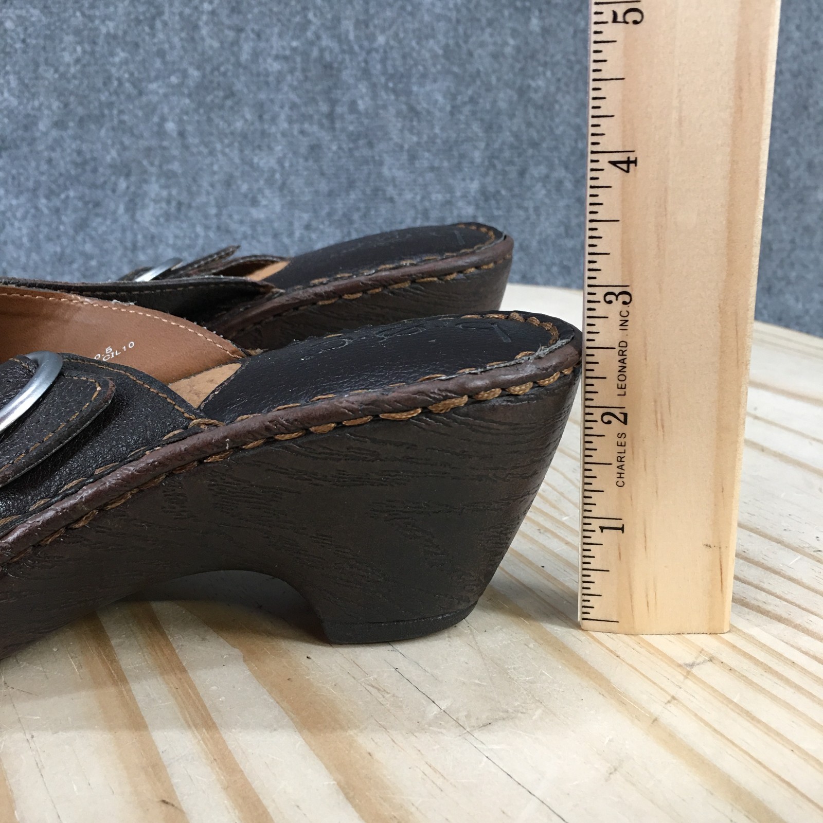 BOC Born Concepts Sandals Womens 9 M Slide Brown Slip On Wedge Heels BC6670