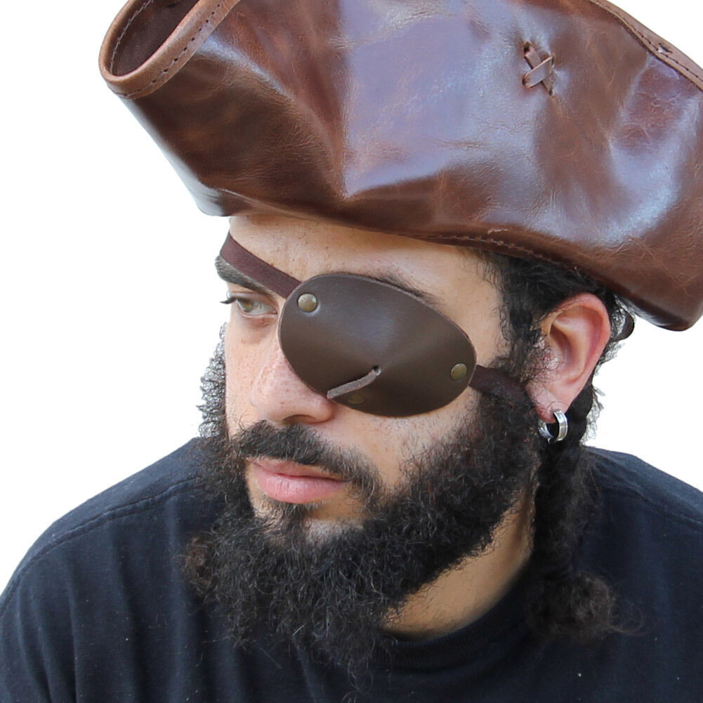 Renaissance Pirate Handmade Genuine Leather Old Salt Medieval Eye Patch – 43 In