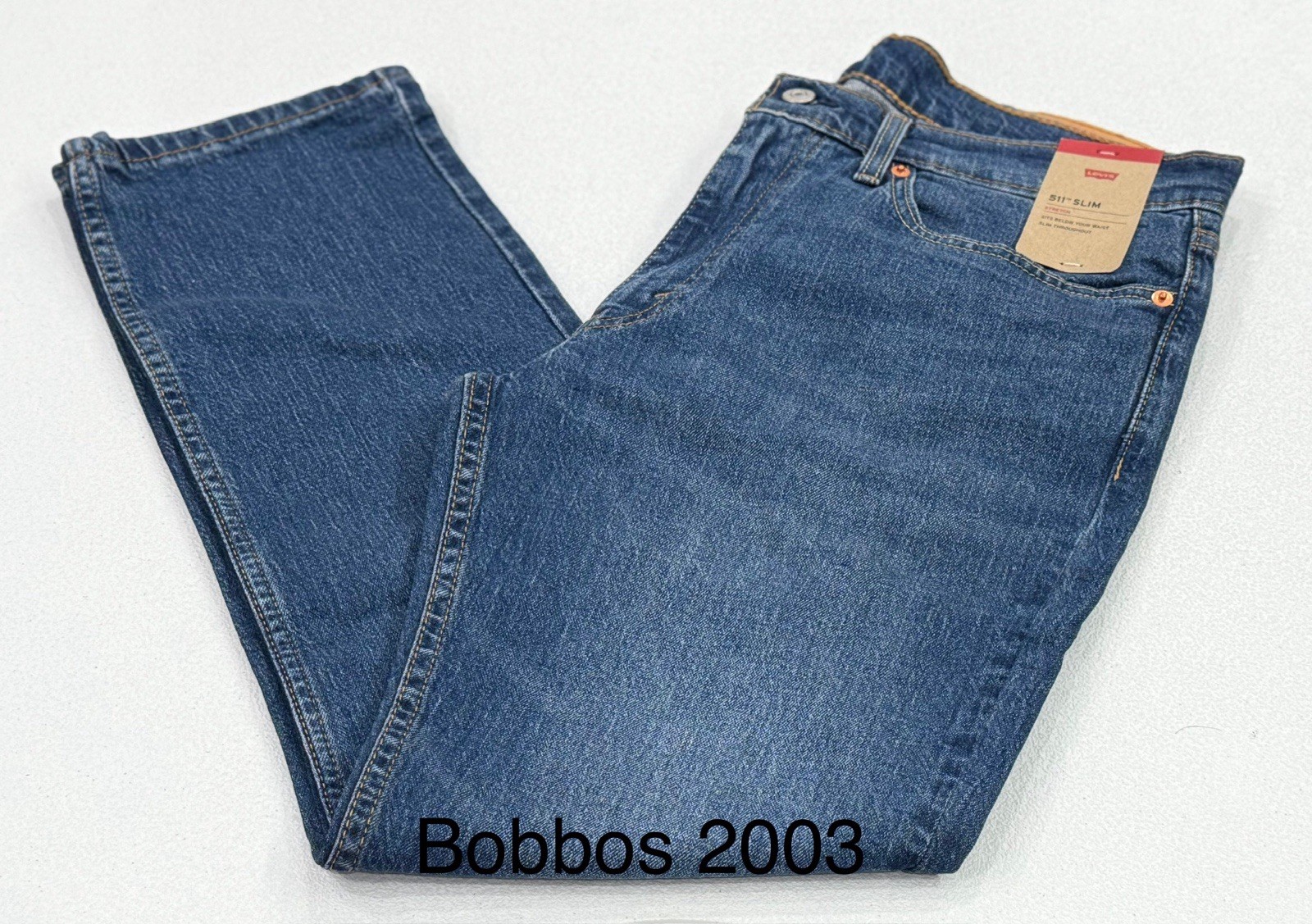 Levi’s 511 Men’s Slim Fit Stretch Sits Below Waist Jeans, Blue, Size 34X30