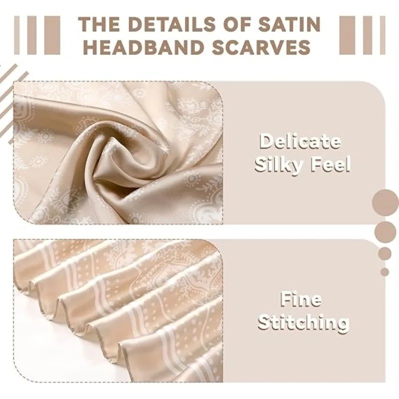Large Silk Feel Satin Scarf Head Square Wrap Neck Neckerchief Shawl Hair Scarf