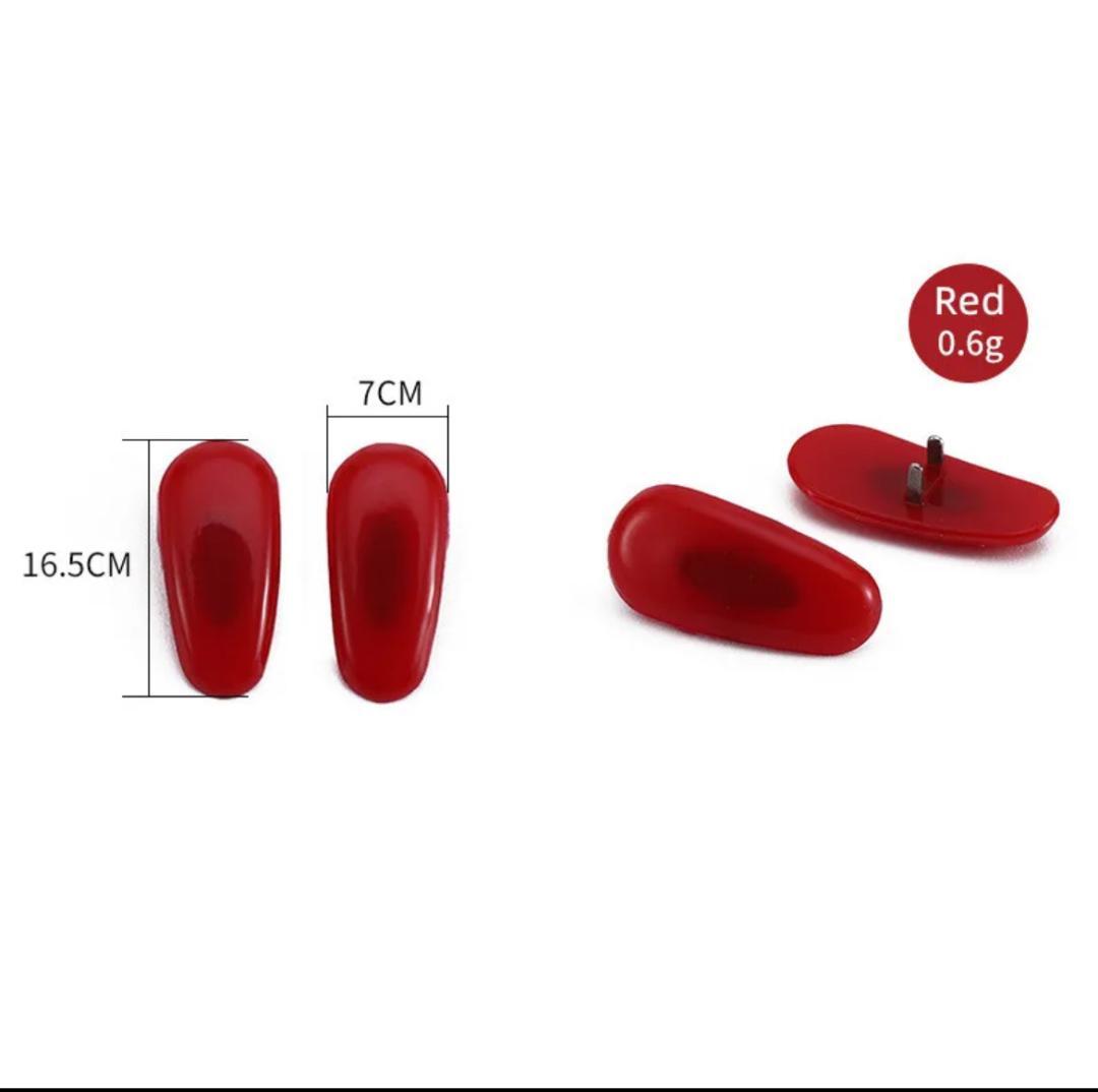 2pc Semi Soft Vinyl Crimp On Nose Pads 16mm Fit Ray Ban Ferrari Sunglasses