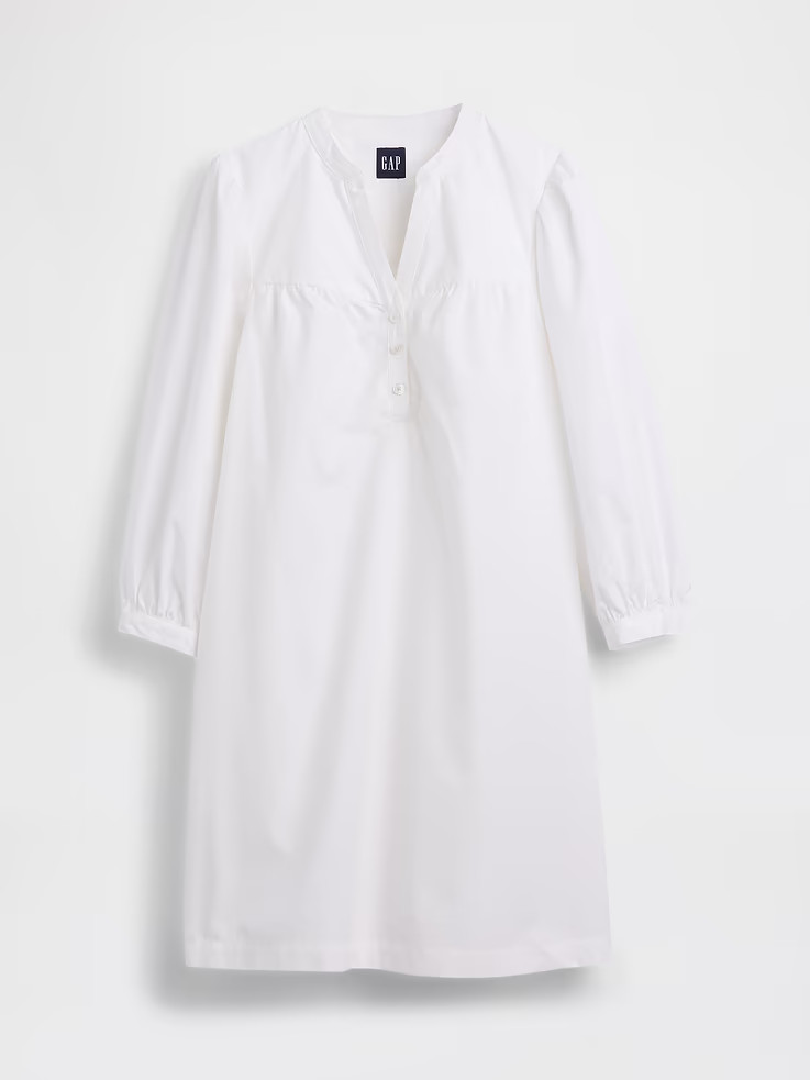 GAP-Poplin Henley Mini Dress