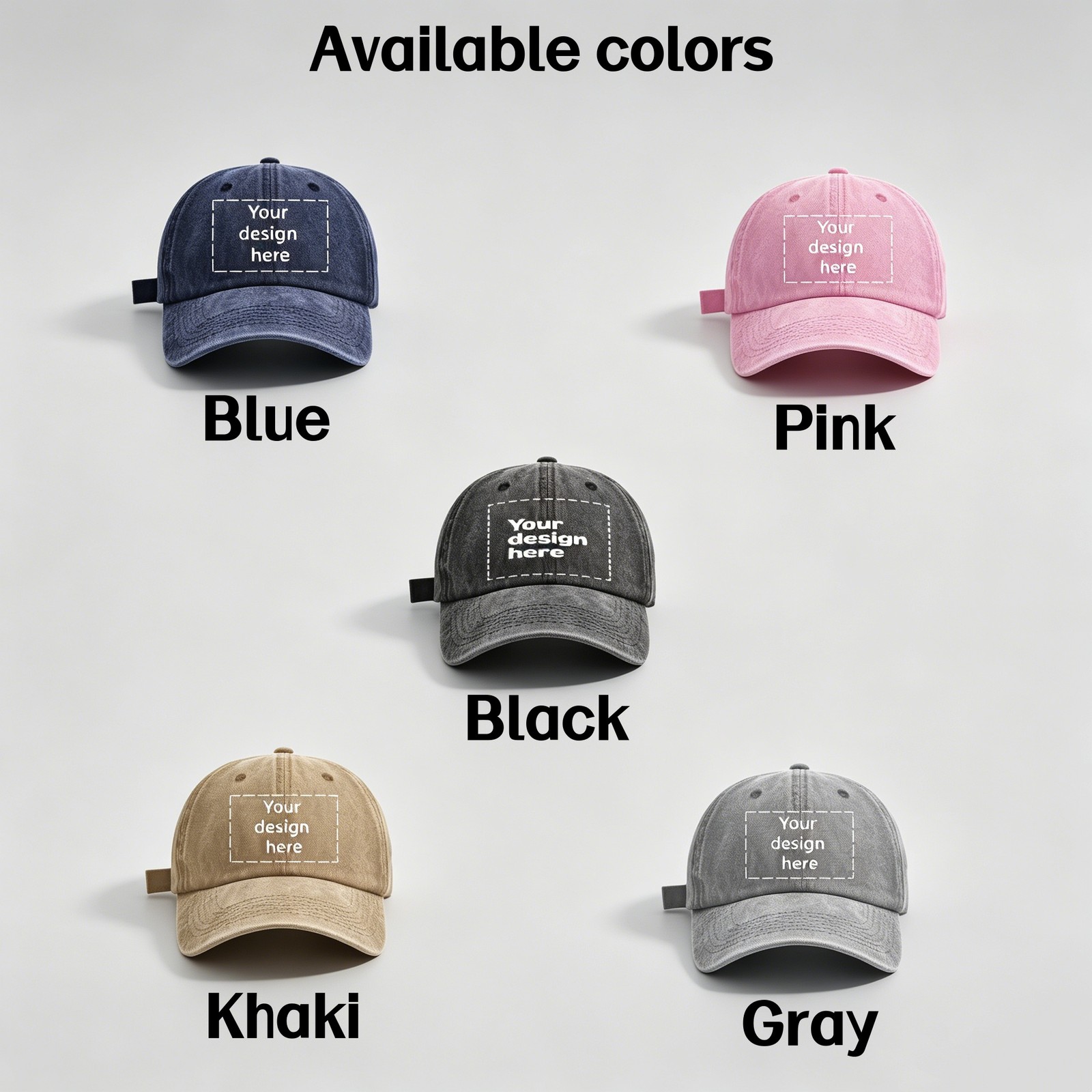 Unisex Outdoor Lovers Personal Name Custom Washed Denim Baseball Cap