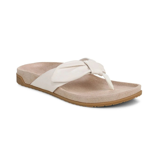NEW VIONIC Women’s Eva Toe Post Sandal, Sea Salt Leather (Medium)
