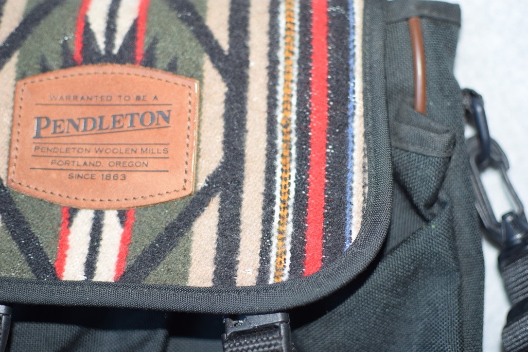 Pendleton Mystic Lake Explorer Sling crossbody bag Black Wool Aztec Design