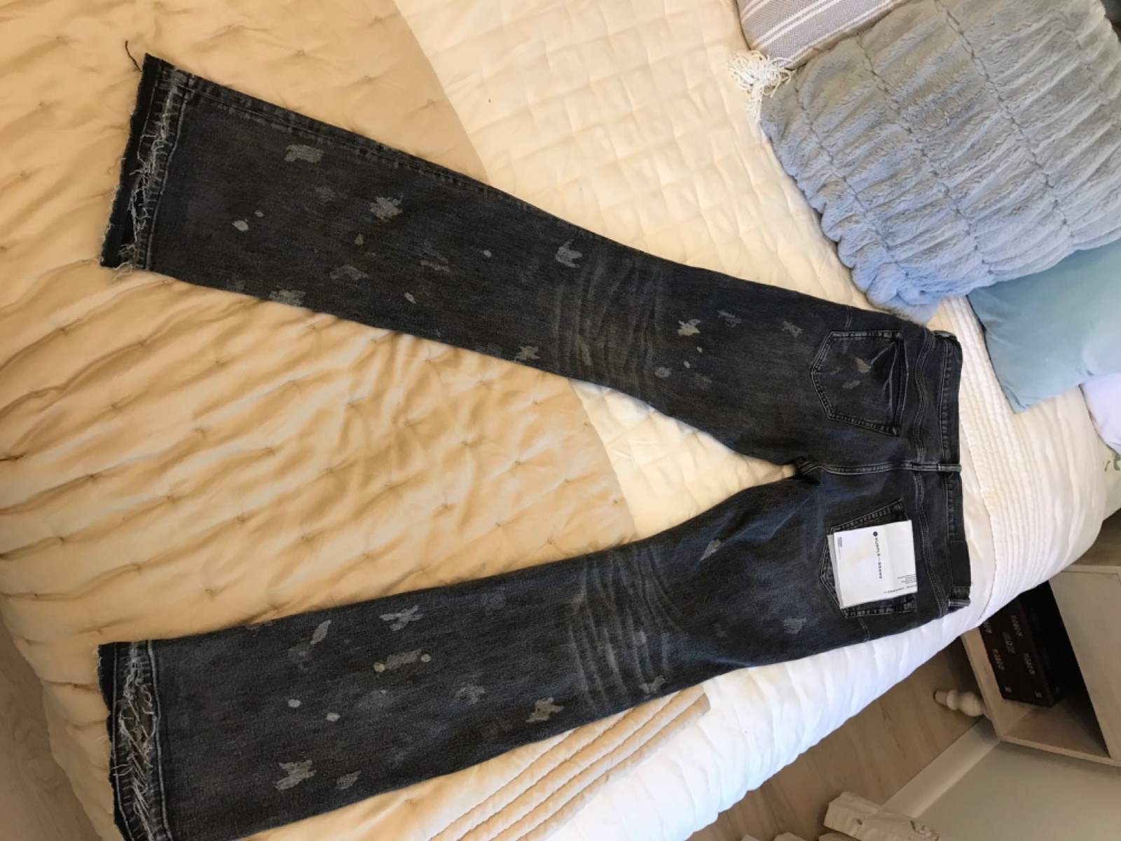 Purple Brand Jeans P004 Boot Cut men’s size 34 Black Distressed Denim nice clean
