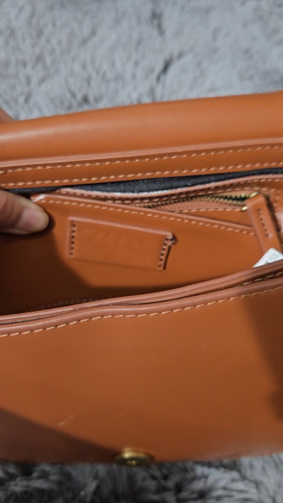 Zara Brown Small Shoulder Bag Magnetic Flap Zip, Adjustable Strap, Pockets