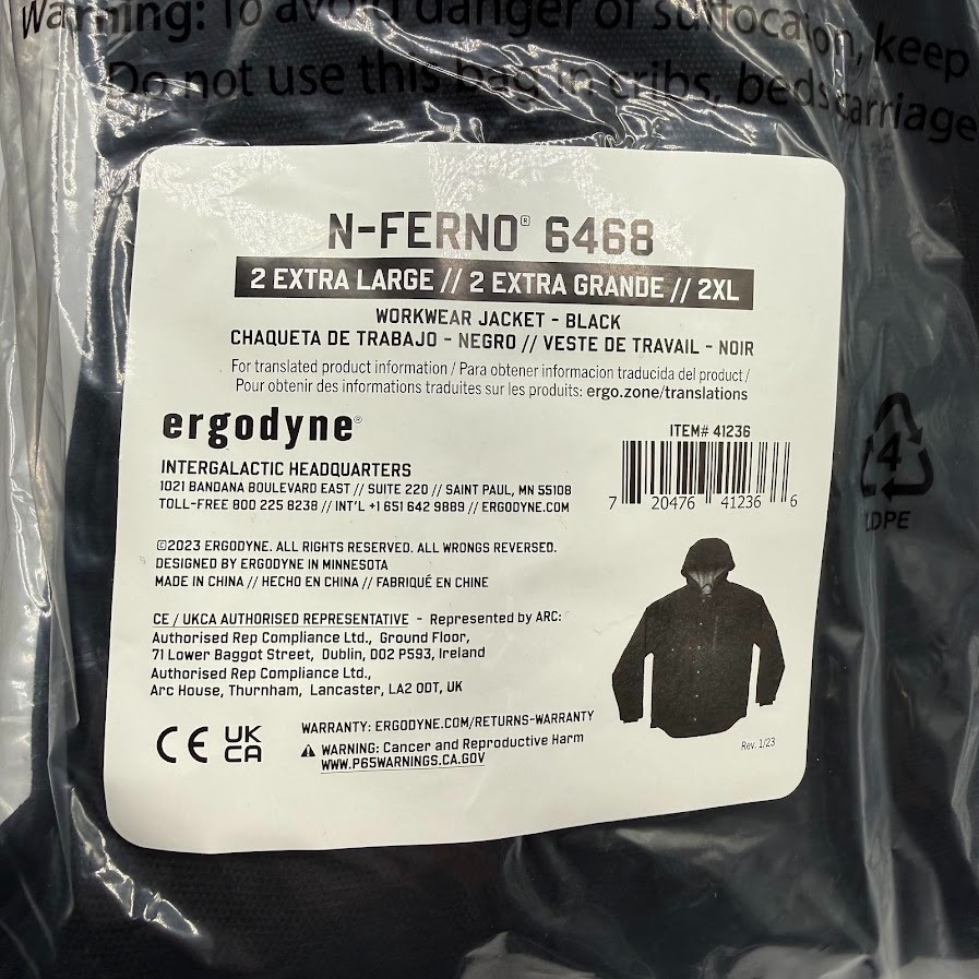 Ergodyne N-Ferno 6468 2XL Heavy-Duty Duck Canvas Work Jacket