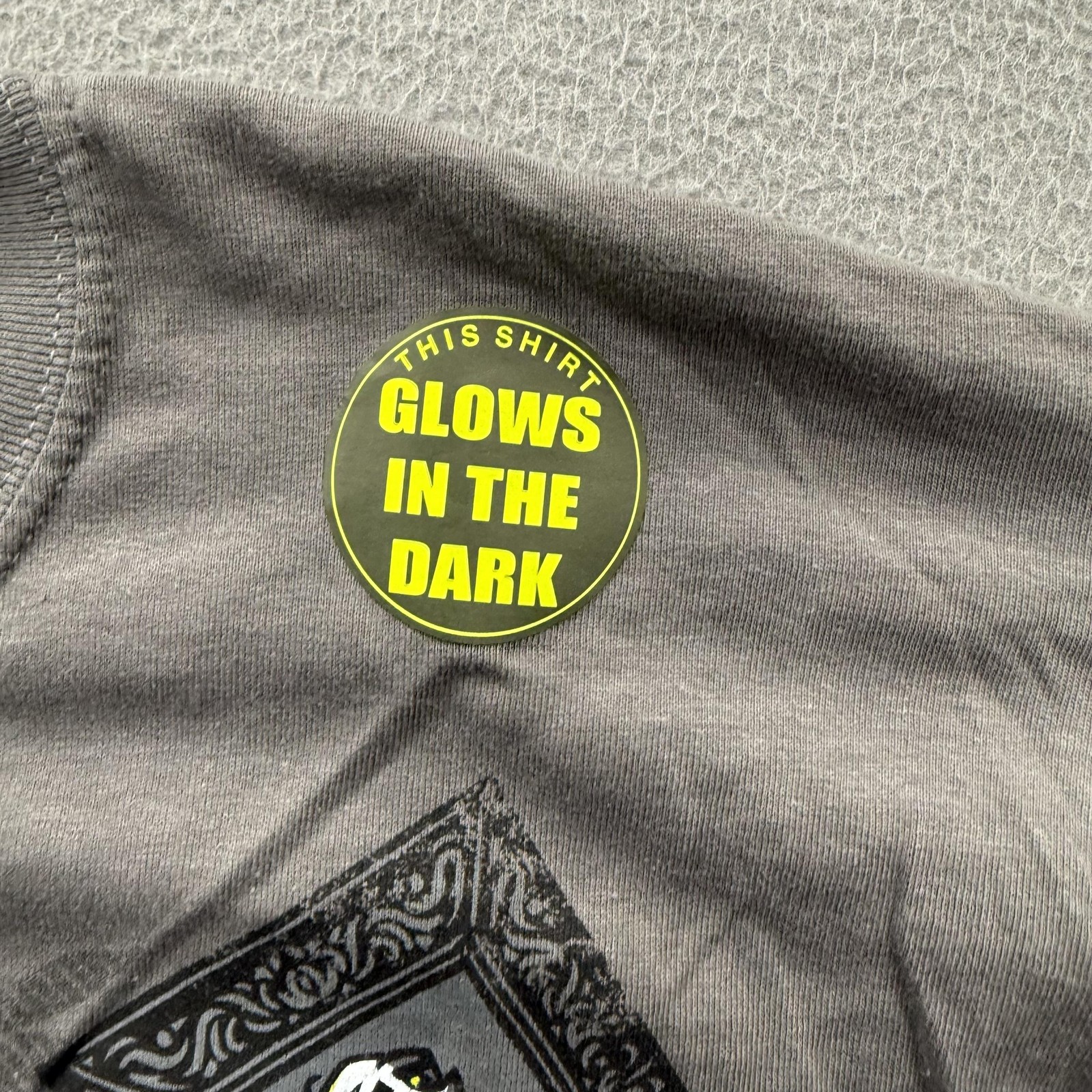 Disney Haunted Mansion Shirt Mens Large Gray Glow In The Dark Tee Halloween