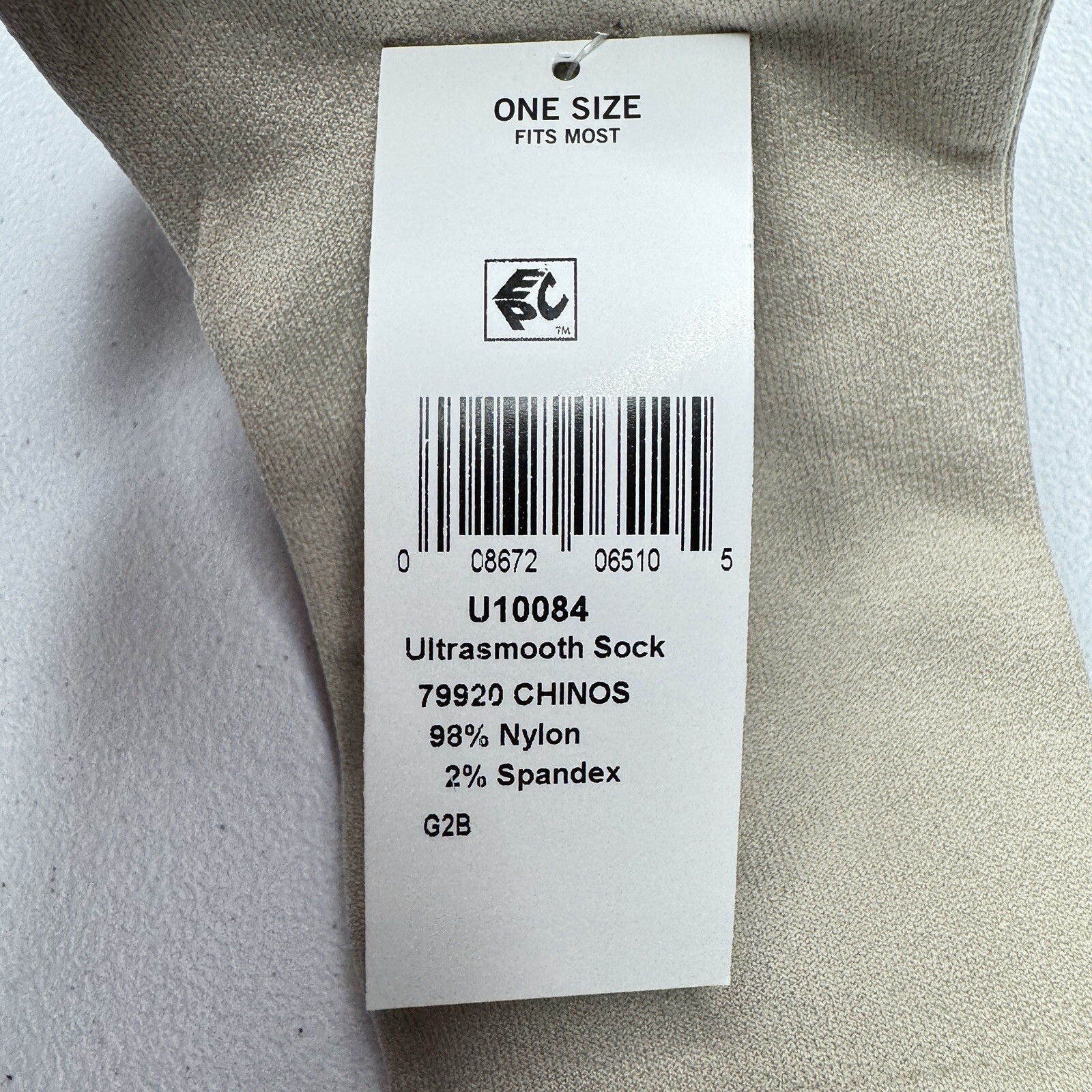 Hue Womens Ultrasmooth Socks One Size Chinos Beige Sleek Fit Smooth Feel