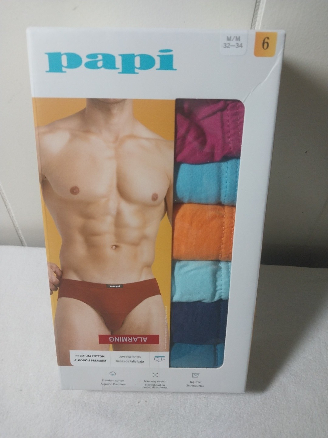 Papi Premium Cotton Low rise Briefs 6 pack Size M (32-34)
