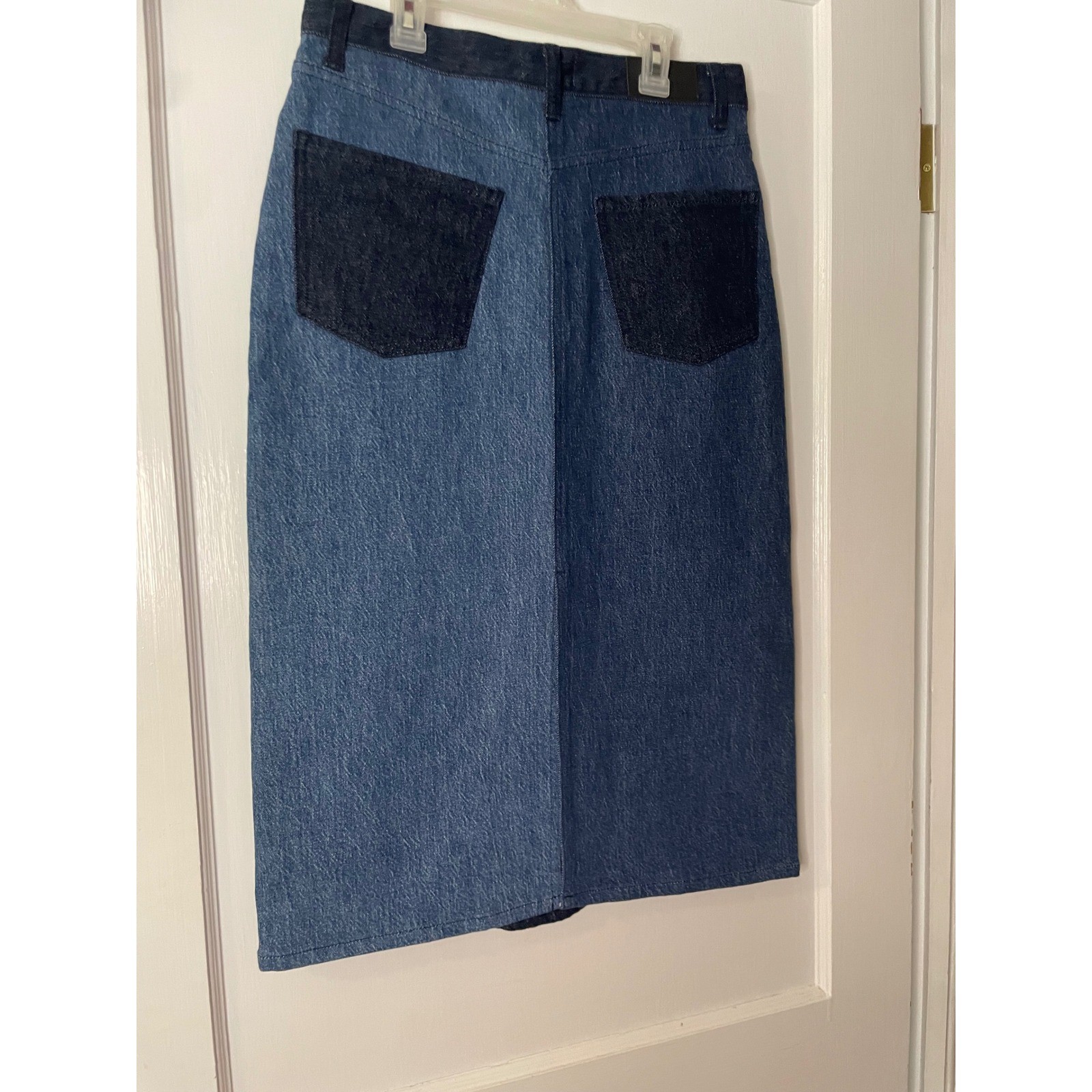 Rails Denim Skirt Two Tone Colorblock Straight Maxi Womens Size 29 NWT