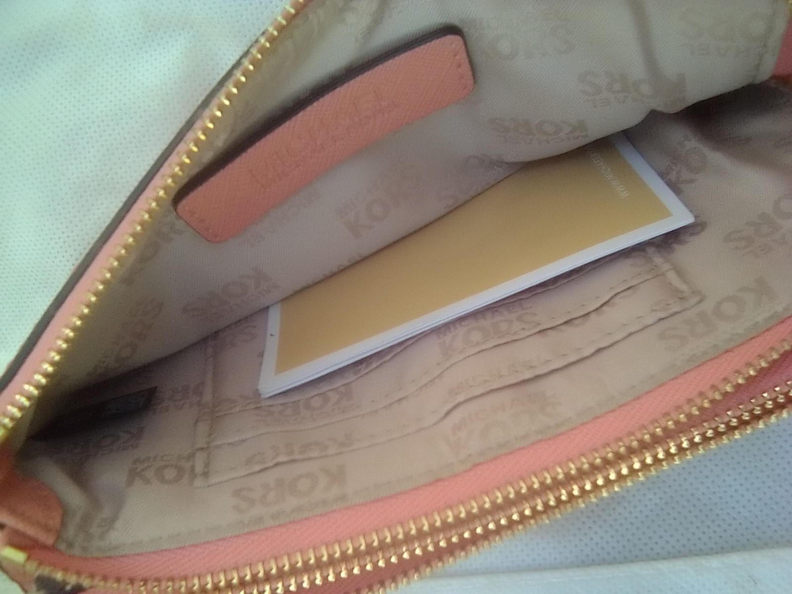 Michael Kors jet Set Leather DoubleTop Zip Coated Canvas Floral Wristlet Wallet