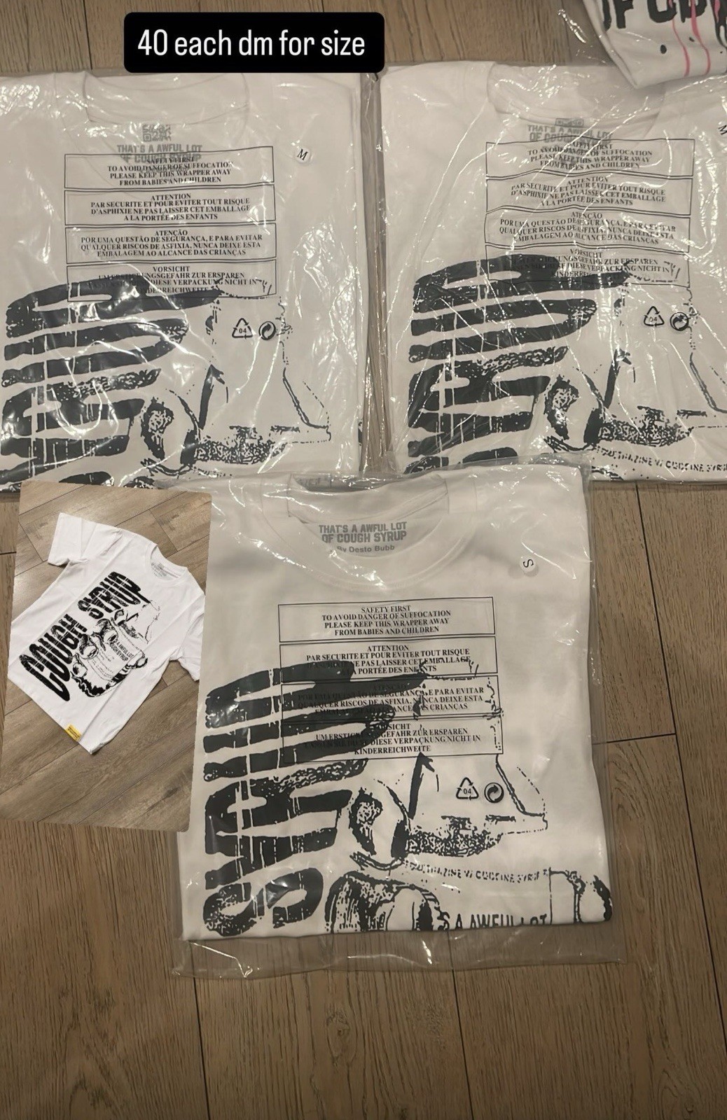 Mixed Lot Unisex Baby Cotton Graphic Print Logo T-Shirts White/Black 3-6 Months