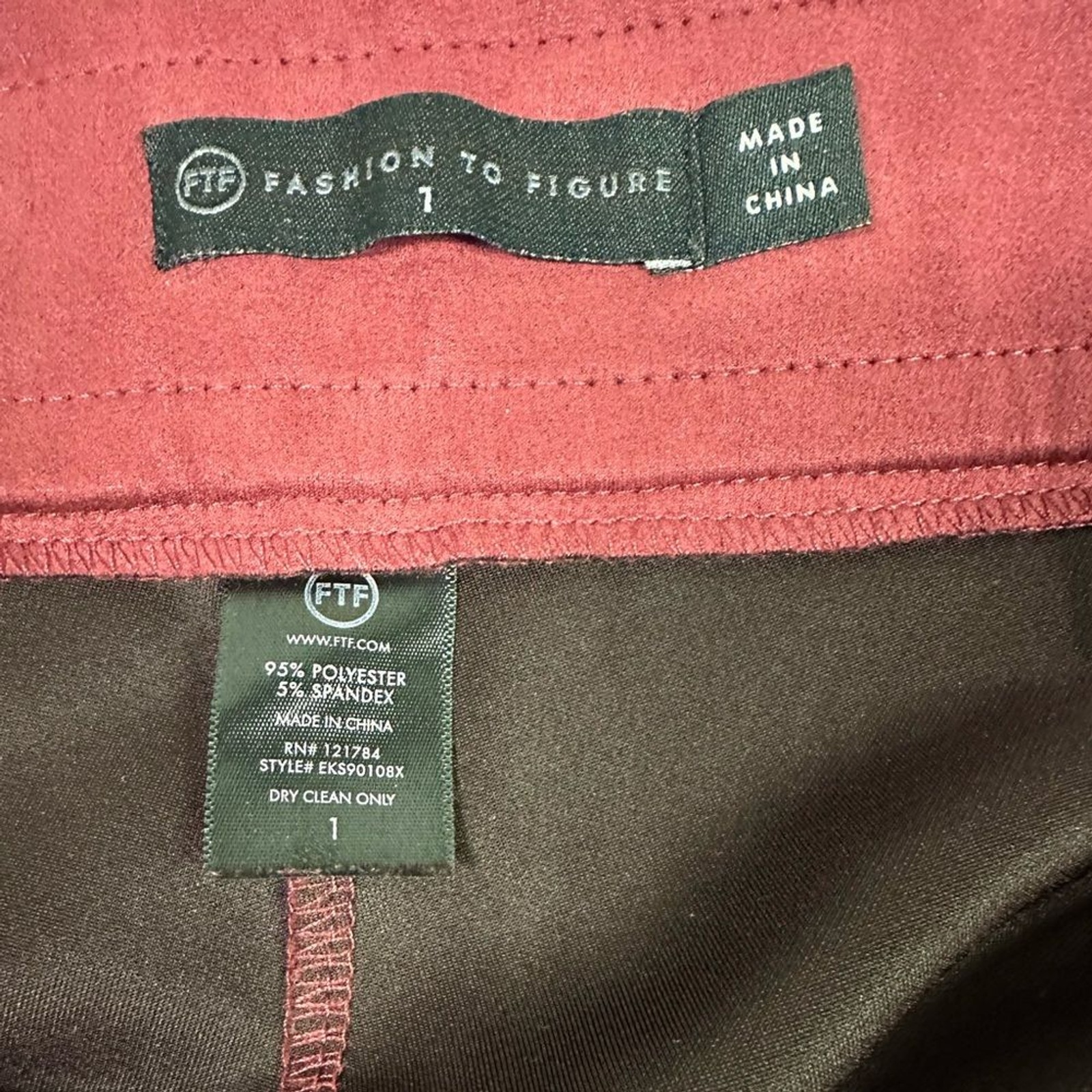 Fashion To Figure Rust Cranberry Red Faux Suede Pull On Pants Plus Size 1X