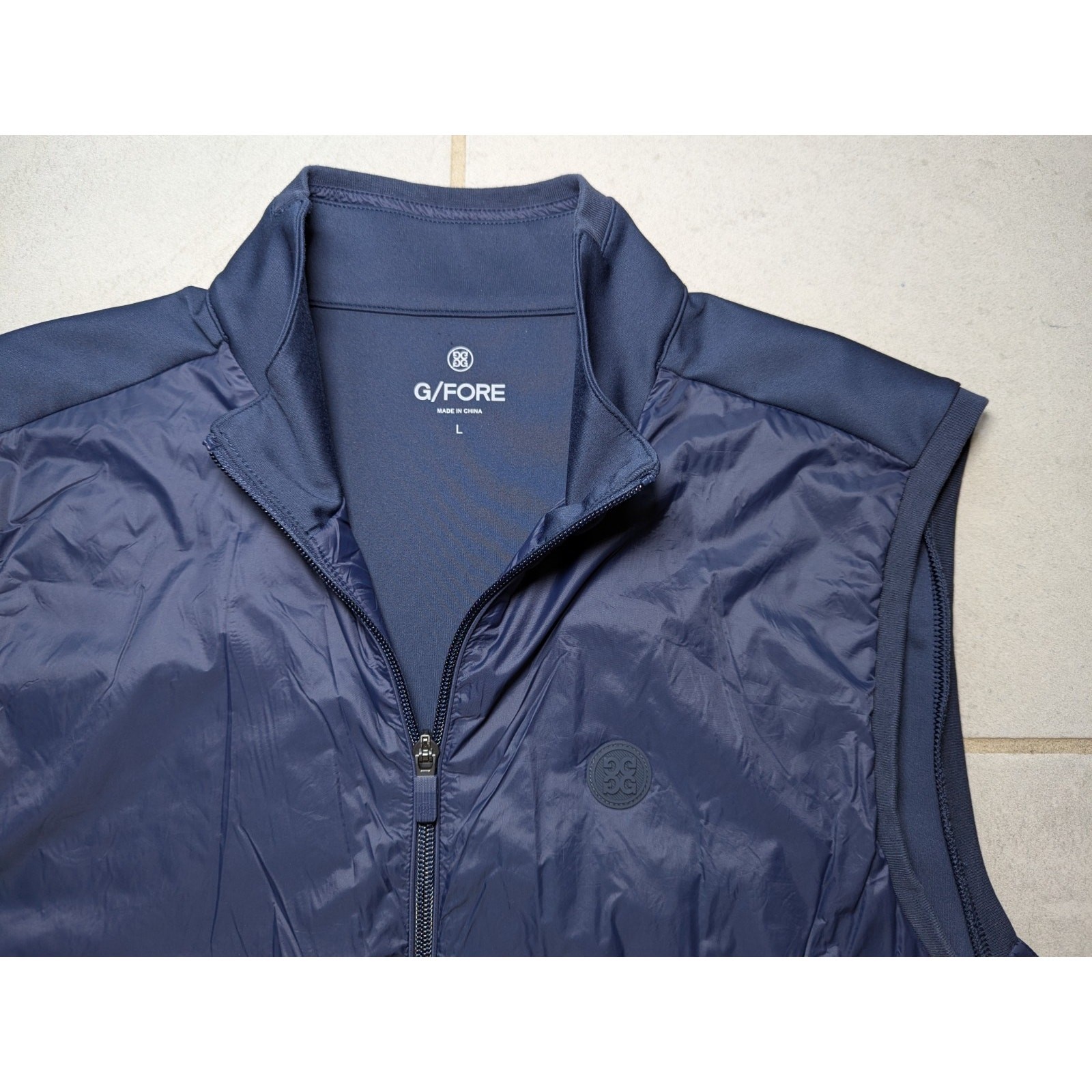 G/Fore Men’s Large Interlock Performer Vest Stretch Tech Twighlight Navy Blue