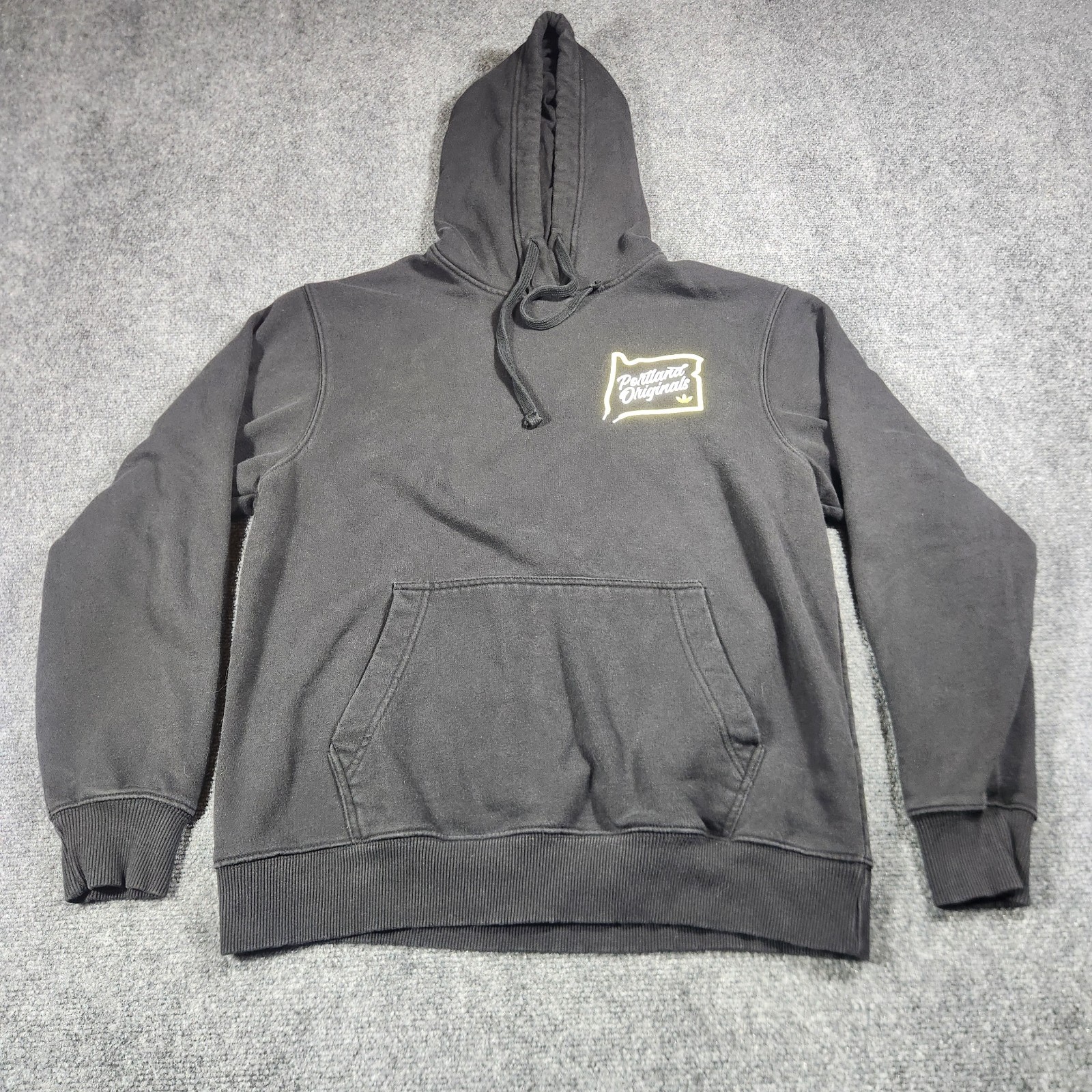 Adidas Portland Originals Hoodie Mens Medium Long Sleeve Black Atheltic Casual