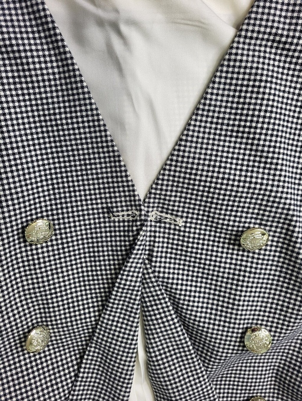 Free Assembly Double-Breasted Houndstooth Blazer – Black & White Size Large