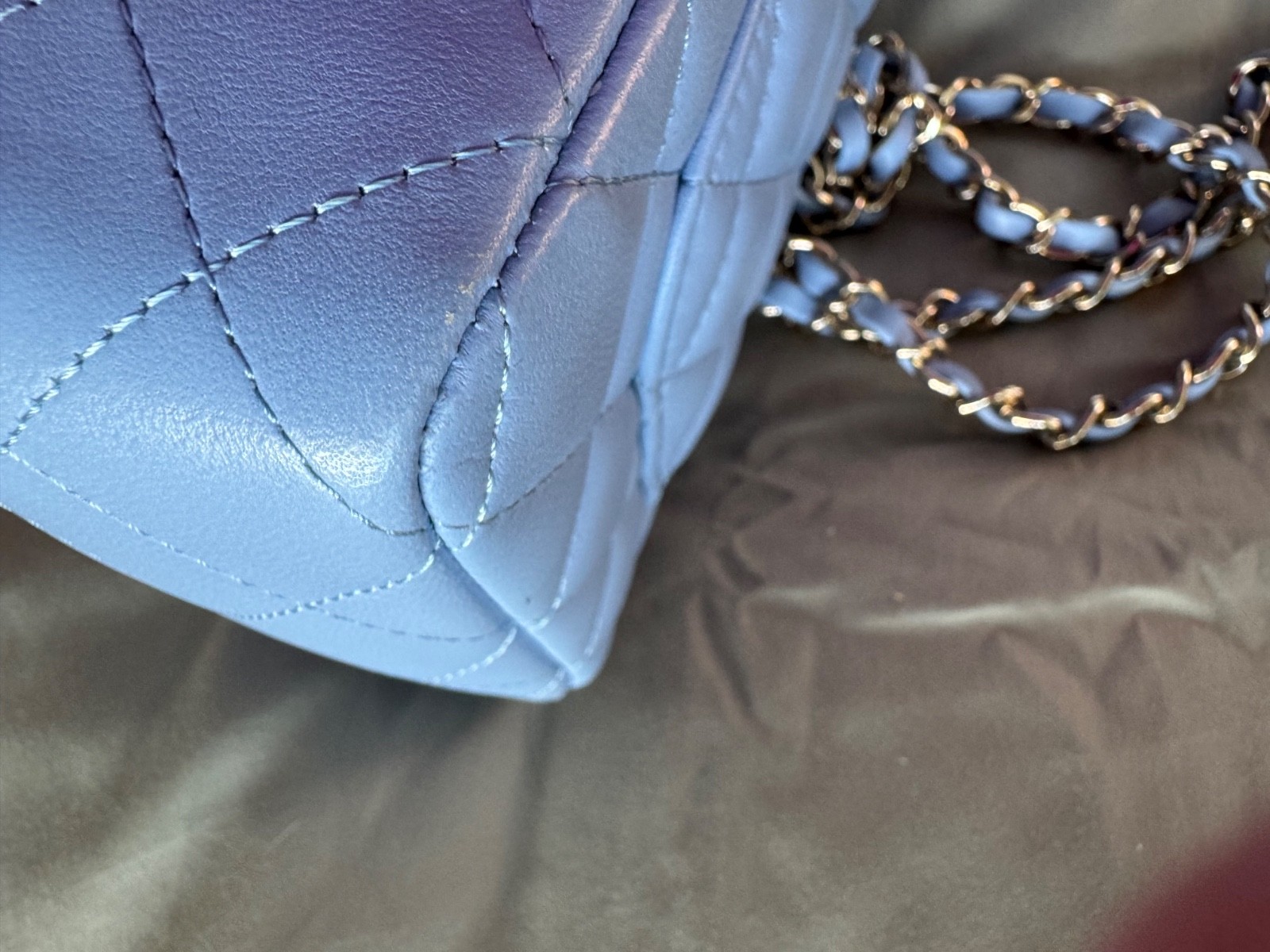 Chanel Classic mini Rectangular turquoise blue Caviar Gold Hw Bag