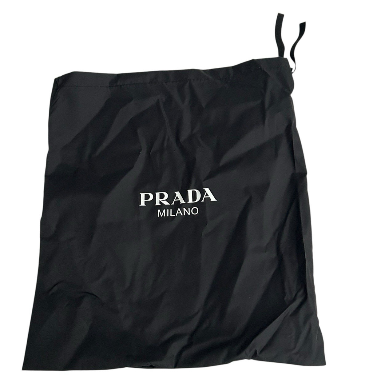 Authentic Prada Milano Dust Bag 13″ x 14″ Black Designer Satin Silky Smooth Feel