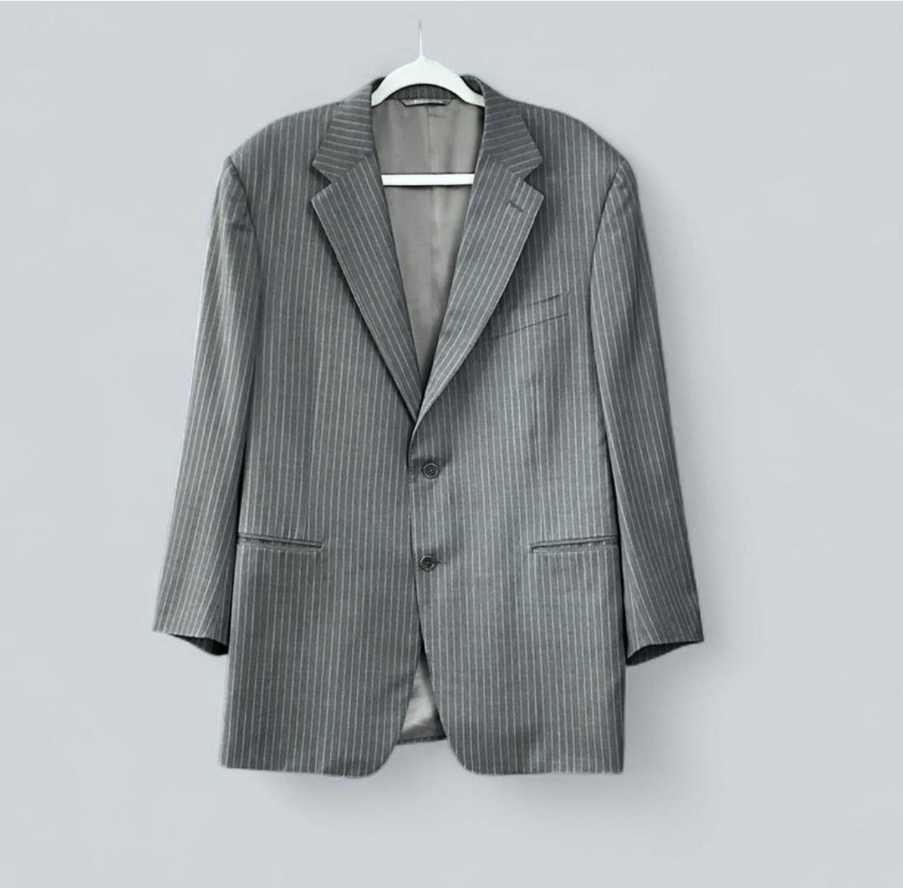 CANALI Made In Italy 100% Wool Cupro Bemberg Rayon Pinstripe Blazer 46R