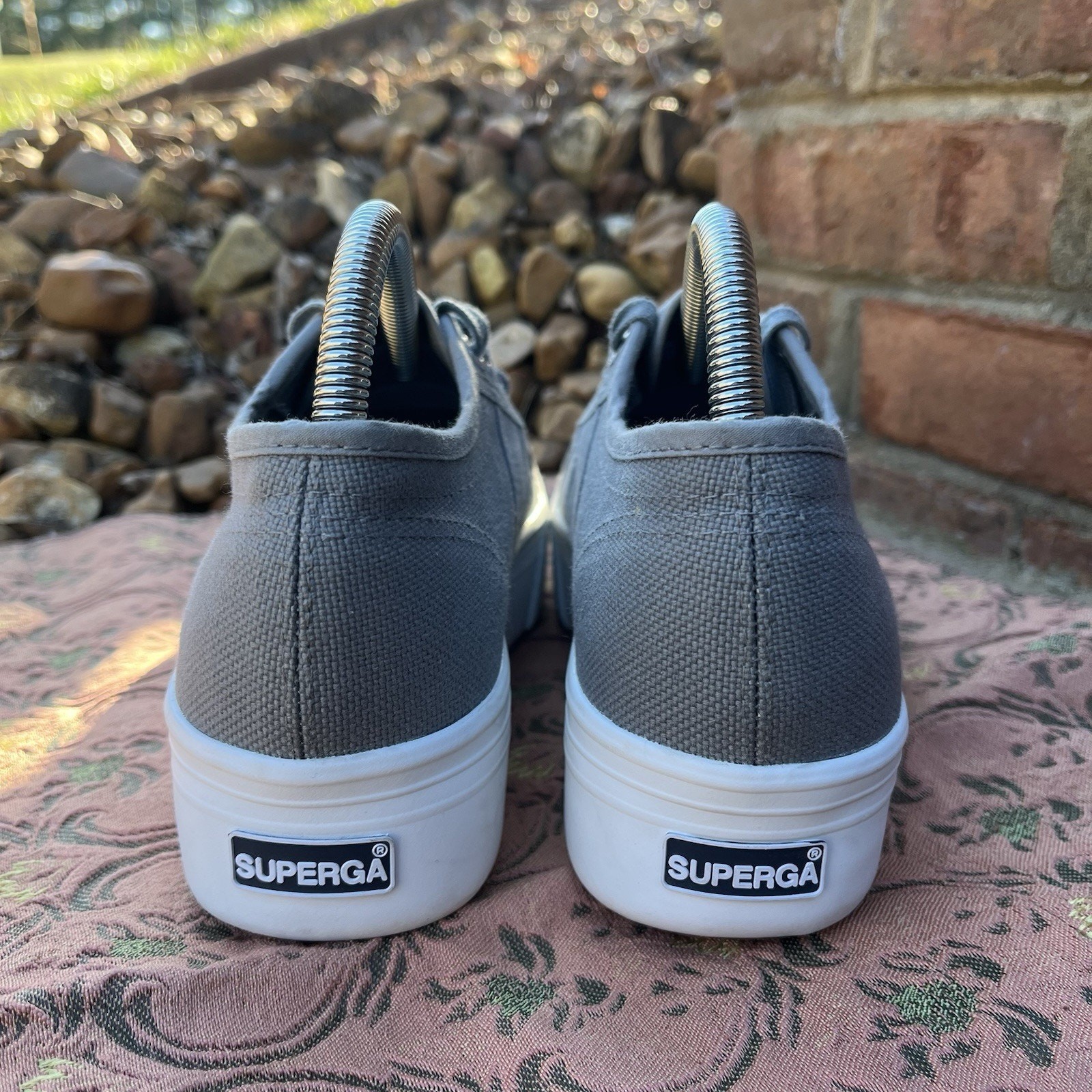 Superga 1.5 in Platform Canvas Sneaker Size 8.5 Gray Women’s Shoes